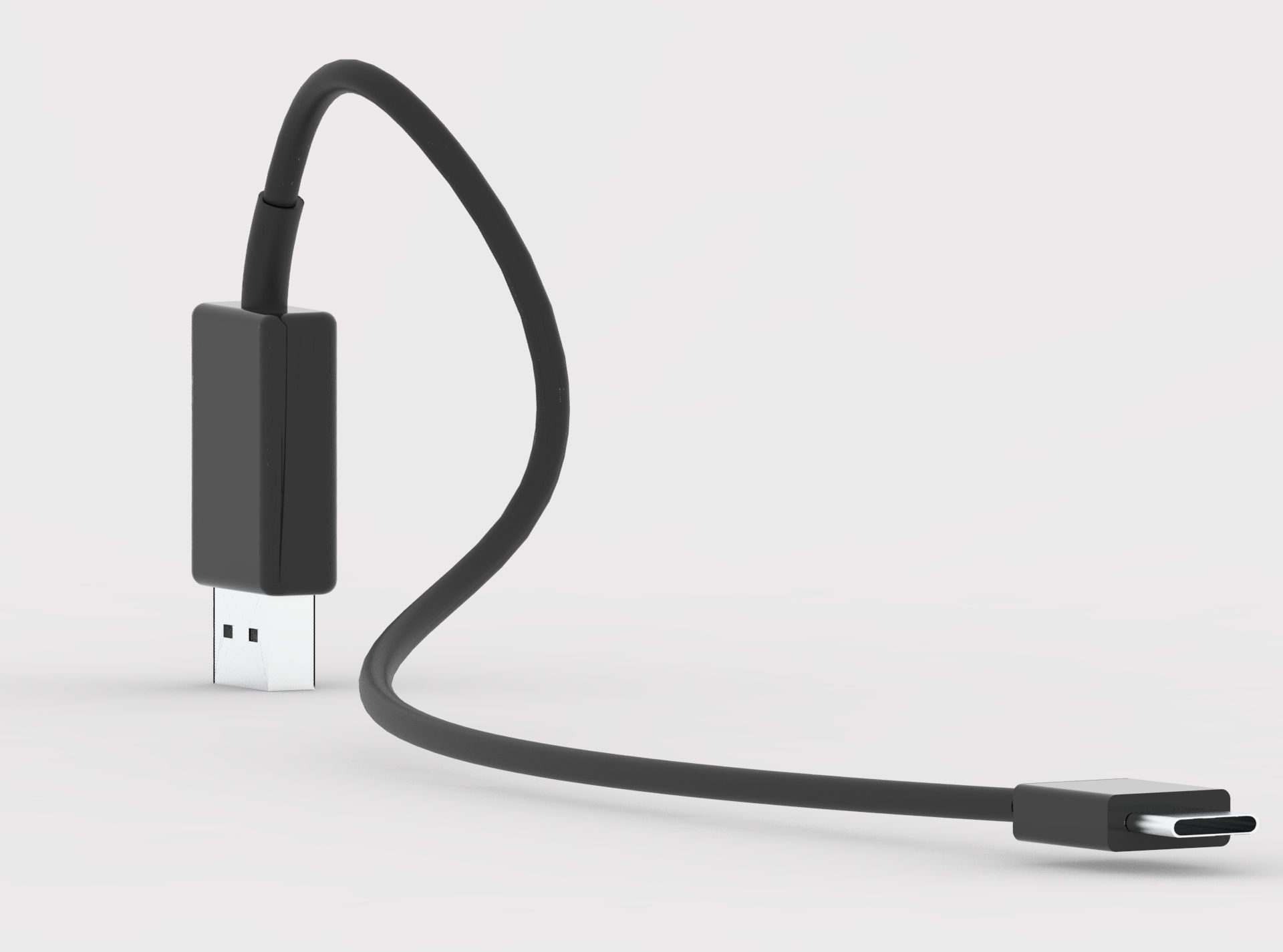 USB Type-C to USB-A 3D model_3