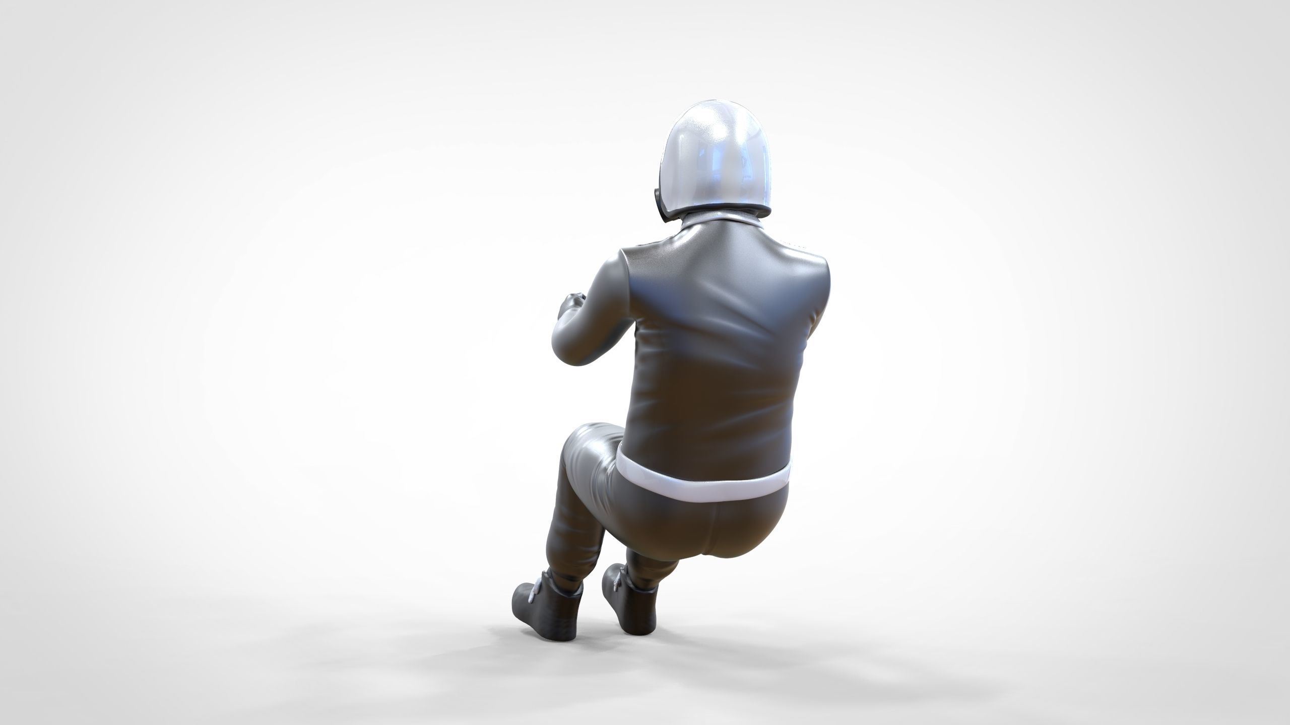 N6 Sitting Race Driver with NHRA Racing Helmet 3D print model_9