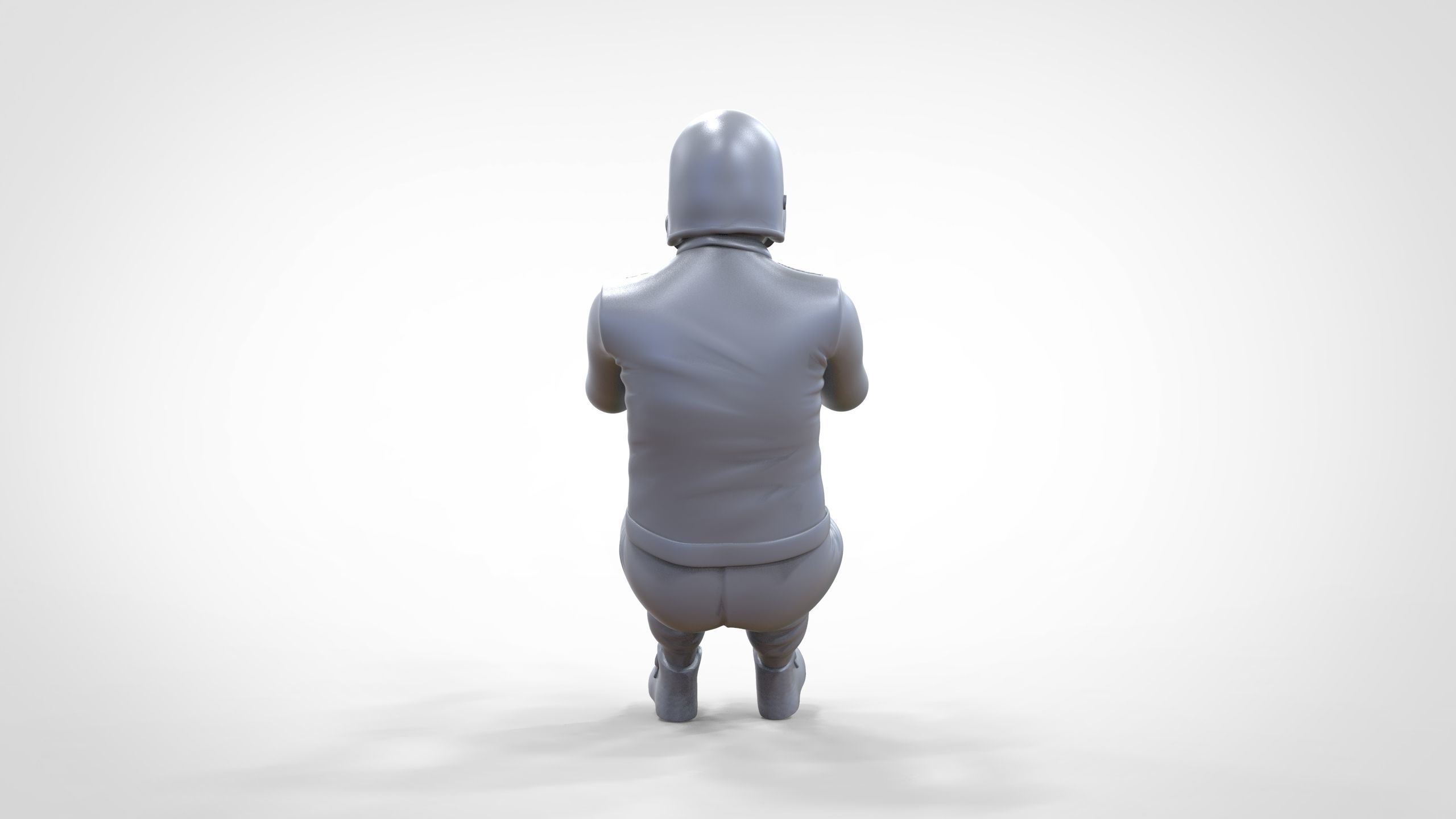 N6 Sitting Race Driver with NHRA Racing Helmet 3D print model_27