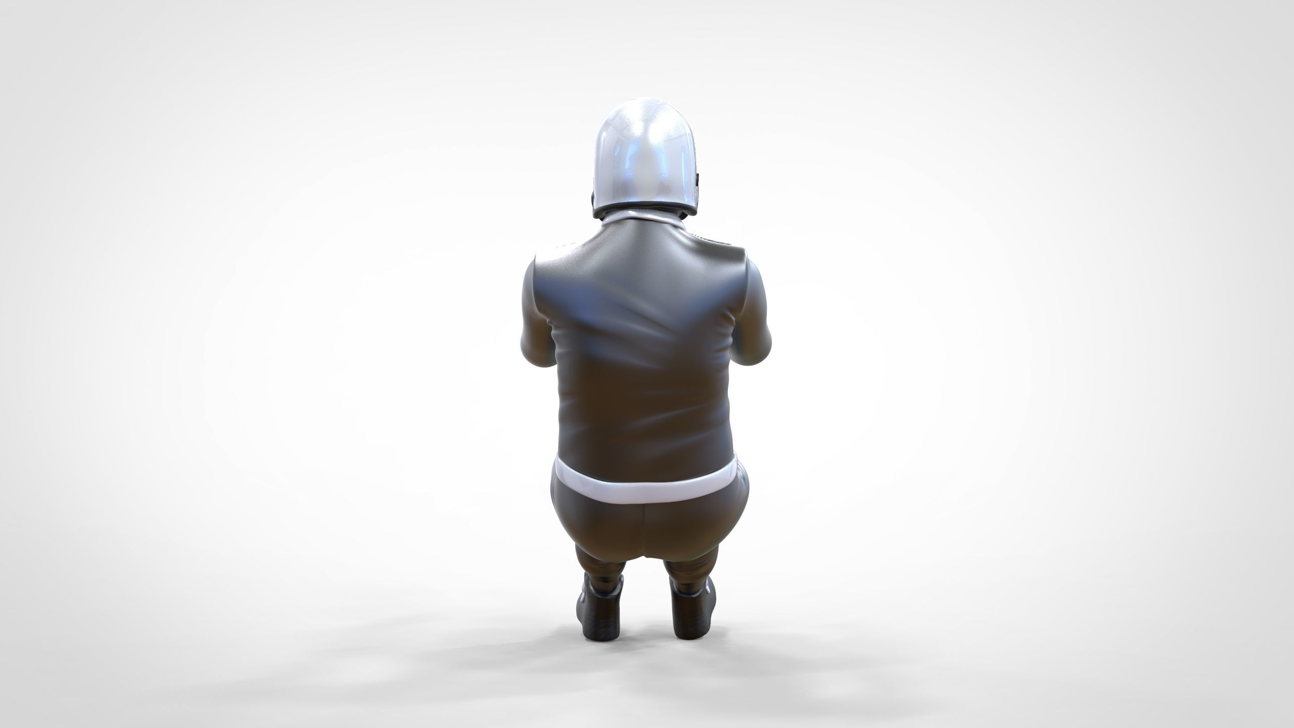 N6 Sitting Race Driver with NHRA Racing Helmet 3D print model_10