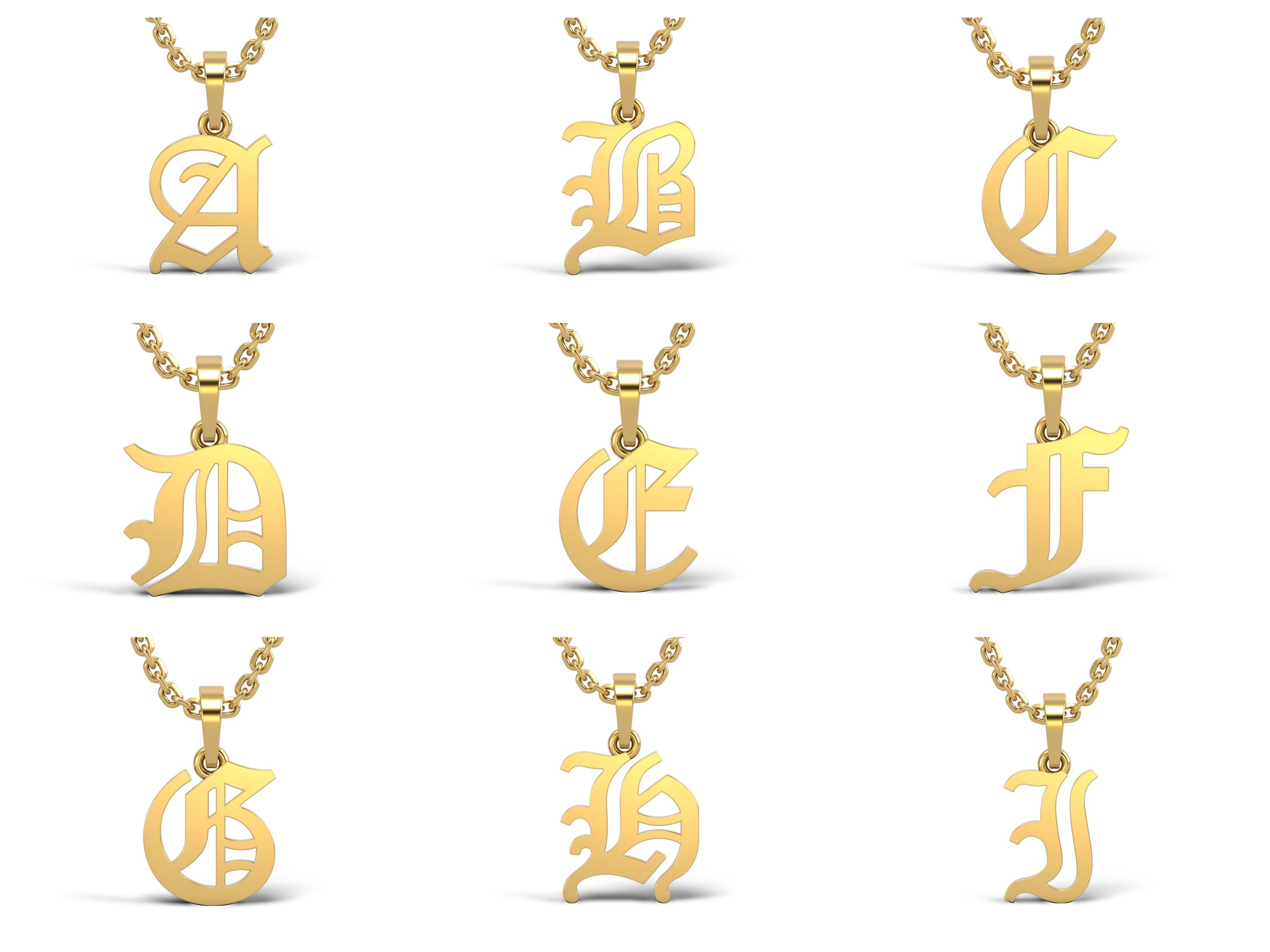 Old English alphabet stone and solid V 2 3D Model Collection_3