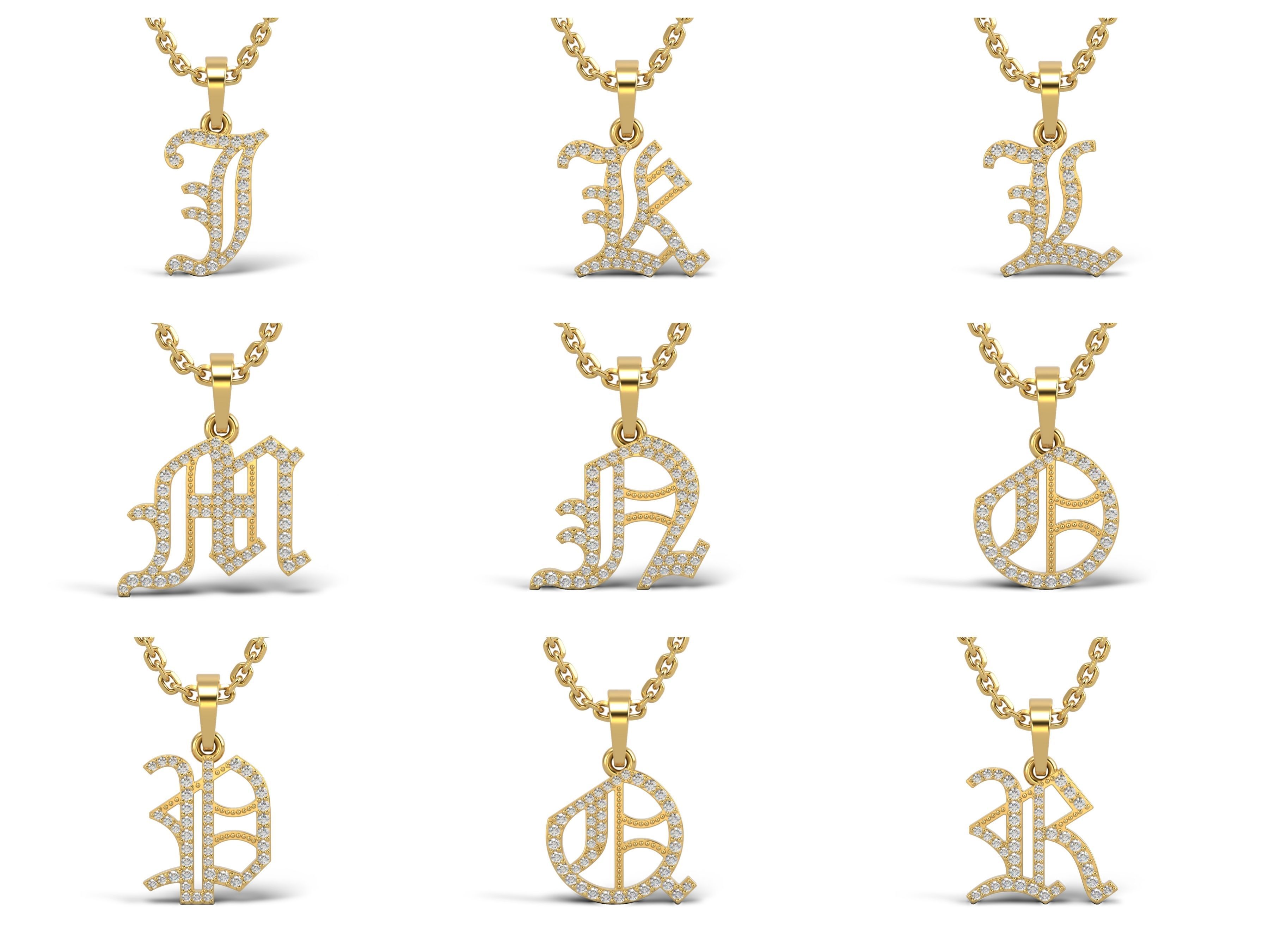 Old English alphabet stone and solid V 2 3D Model Collection_1