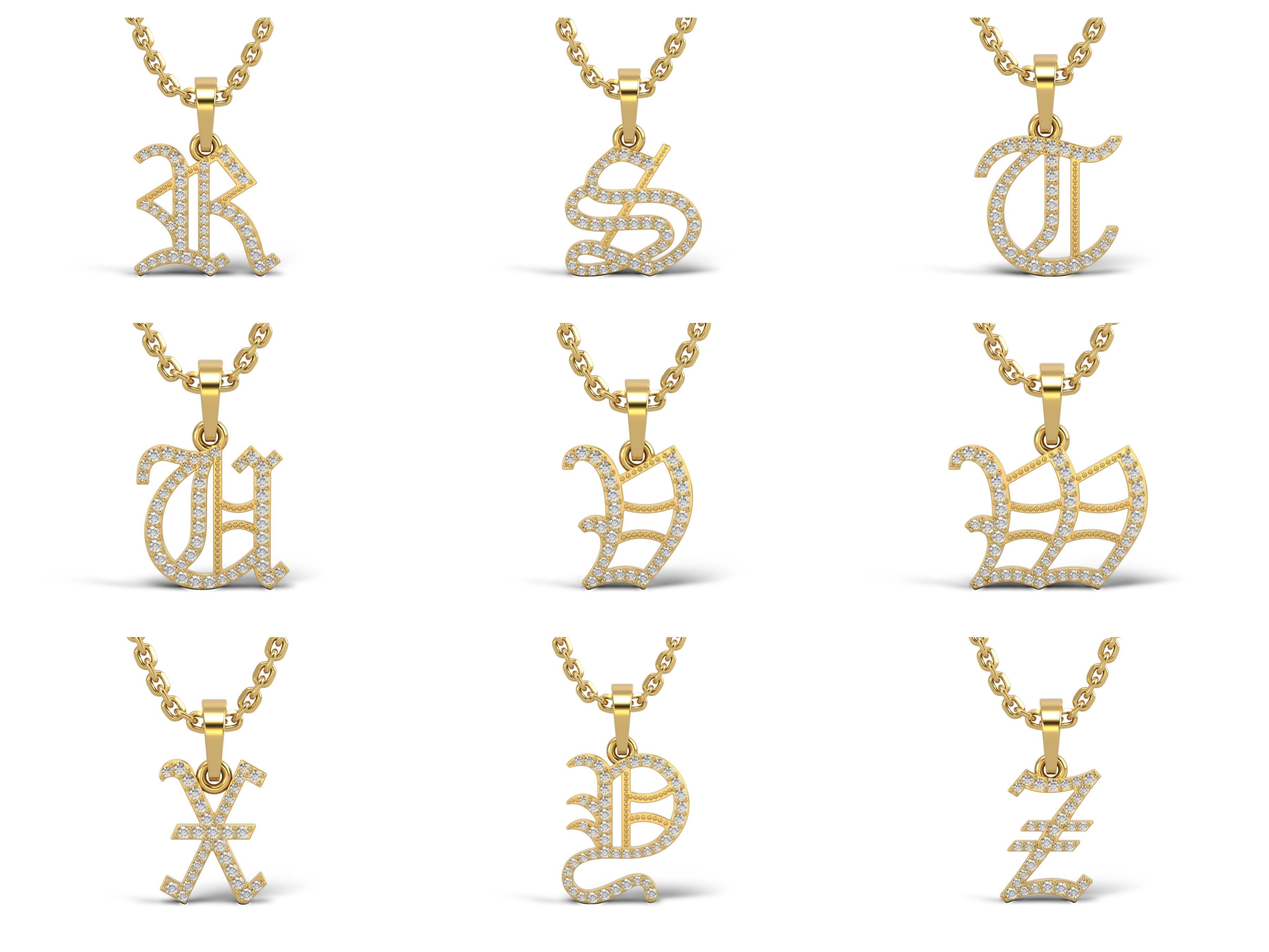 Old English alphabet stone and solid V 2 3D Model Collection_2