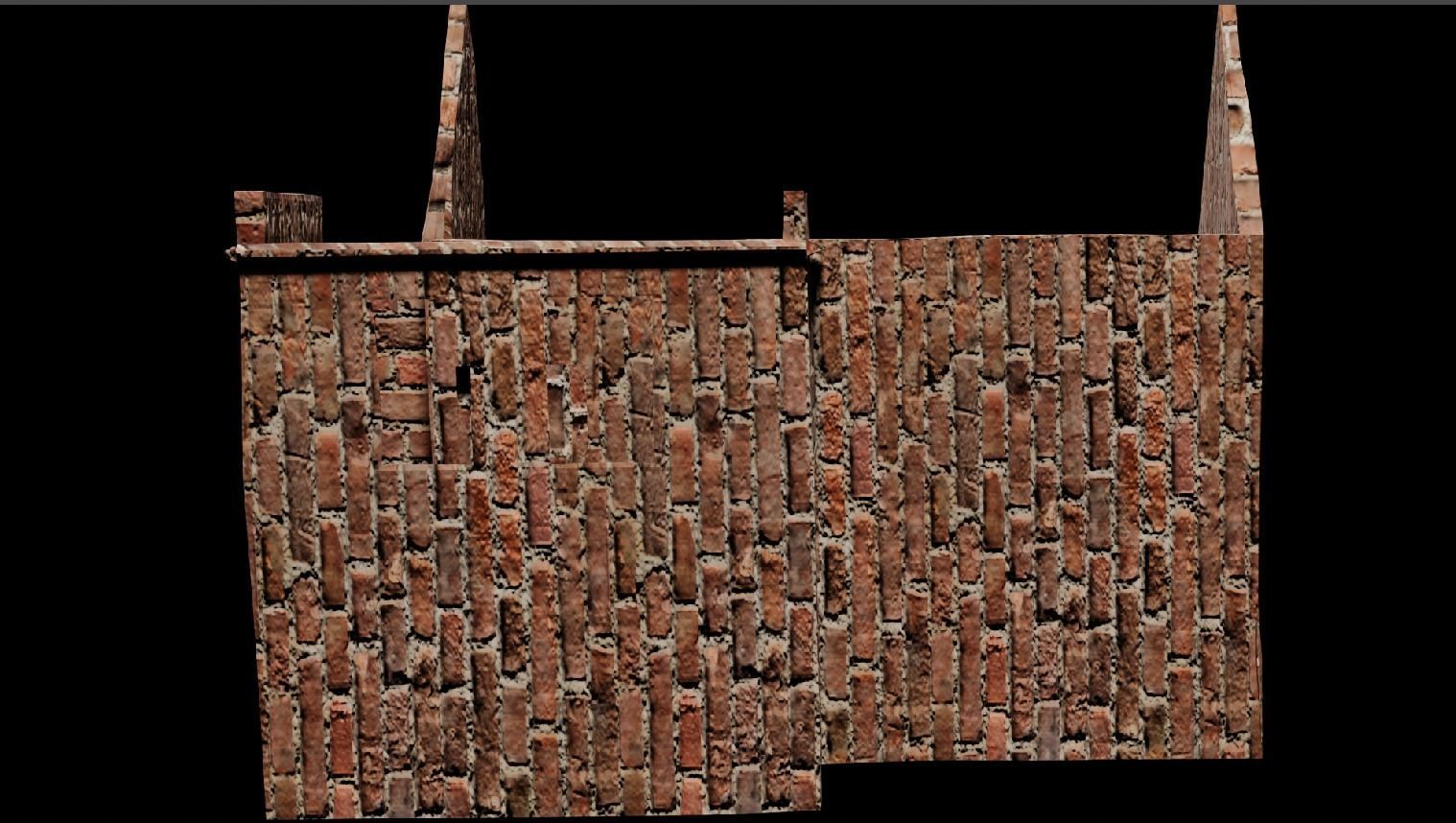 old damaged house  Low-poly 3D model_1