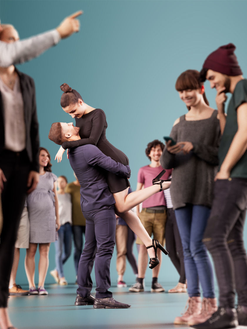 1022 - Couple Bundle 8 Posed Couples 3D Model Collection_5