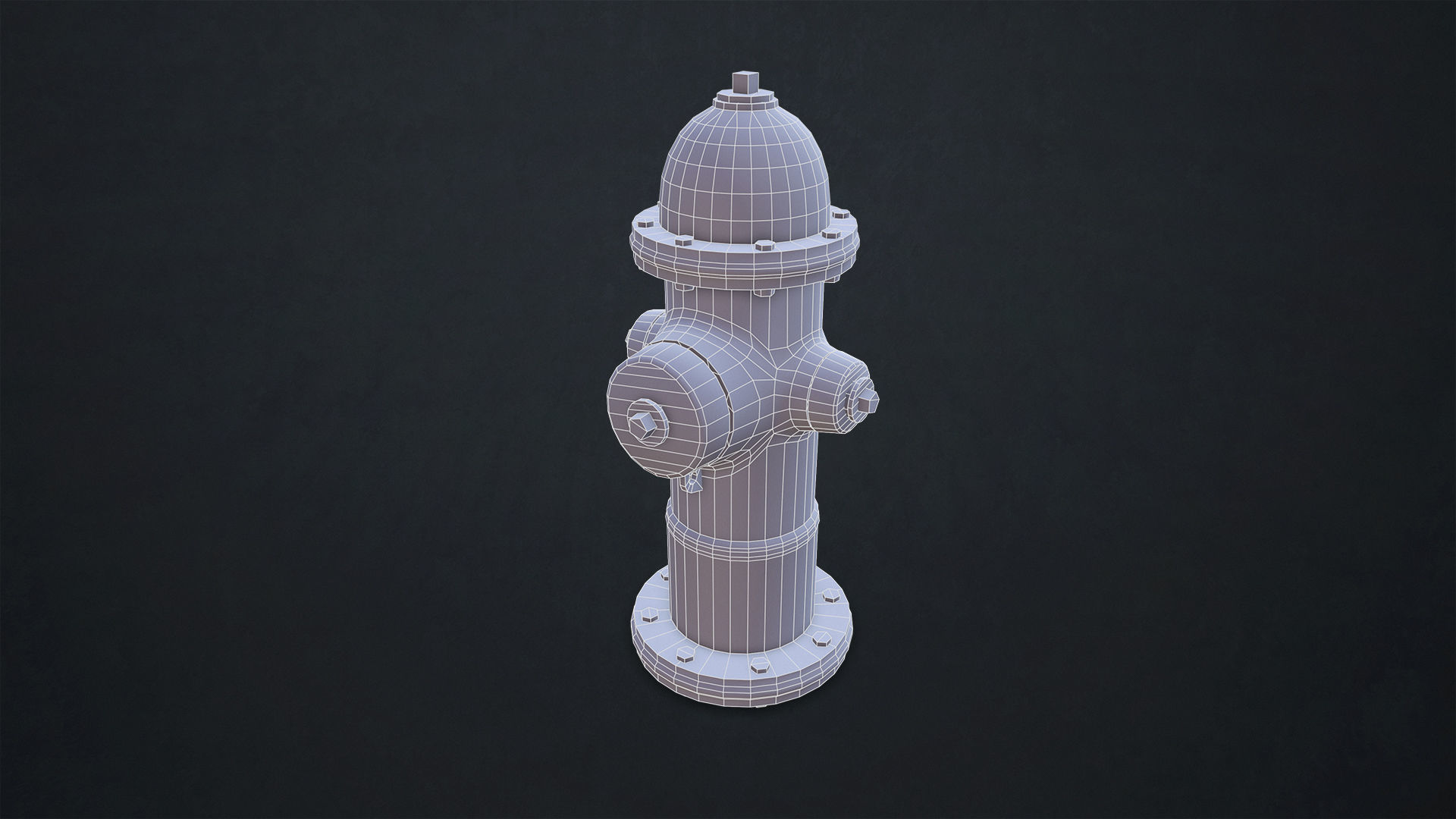 Fire Hydrant Low-poly 3D model_11