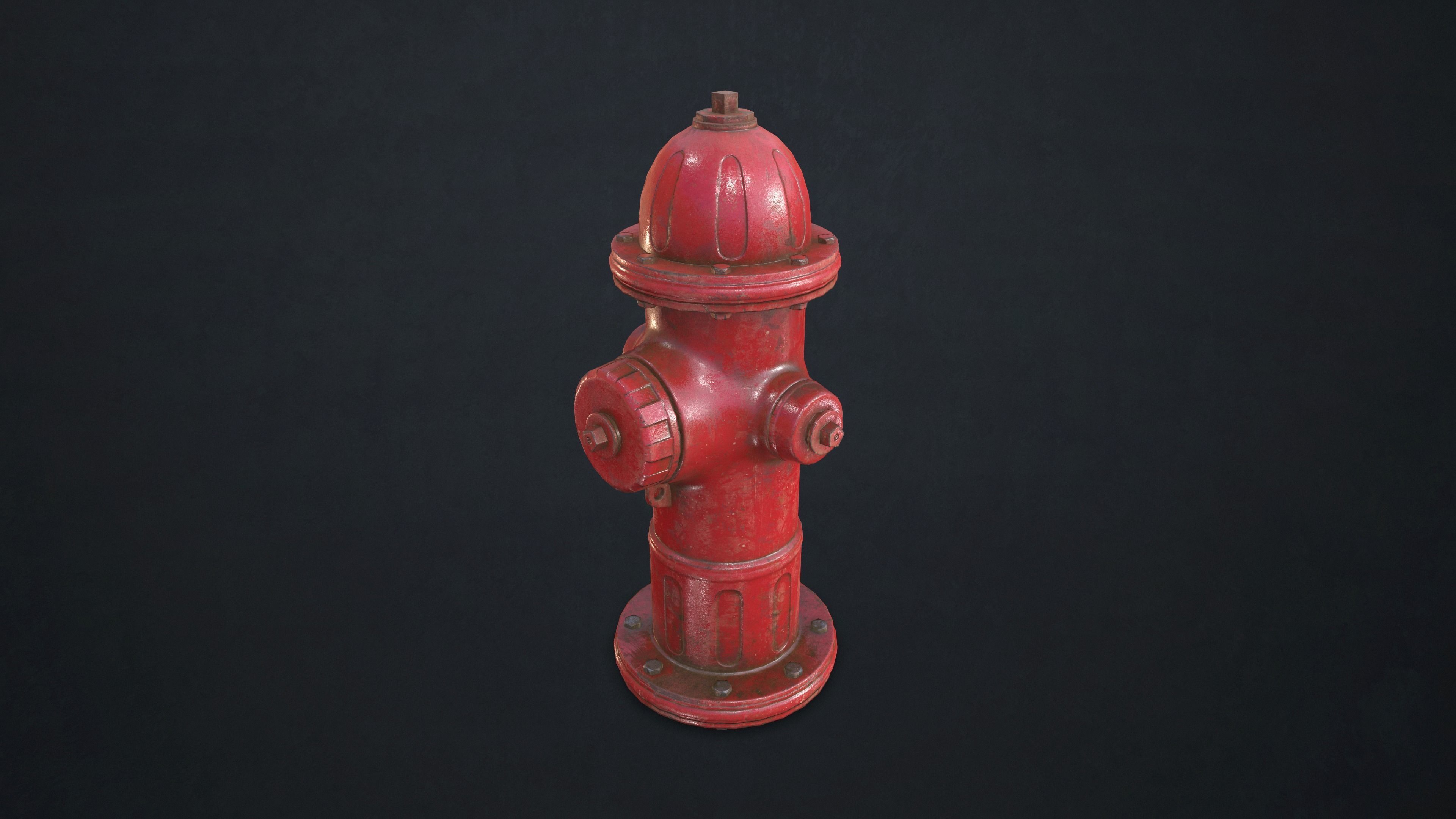 Fire Hydrant Low-poly 3D model_2