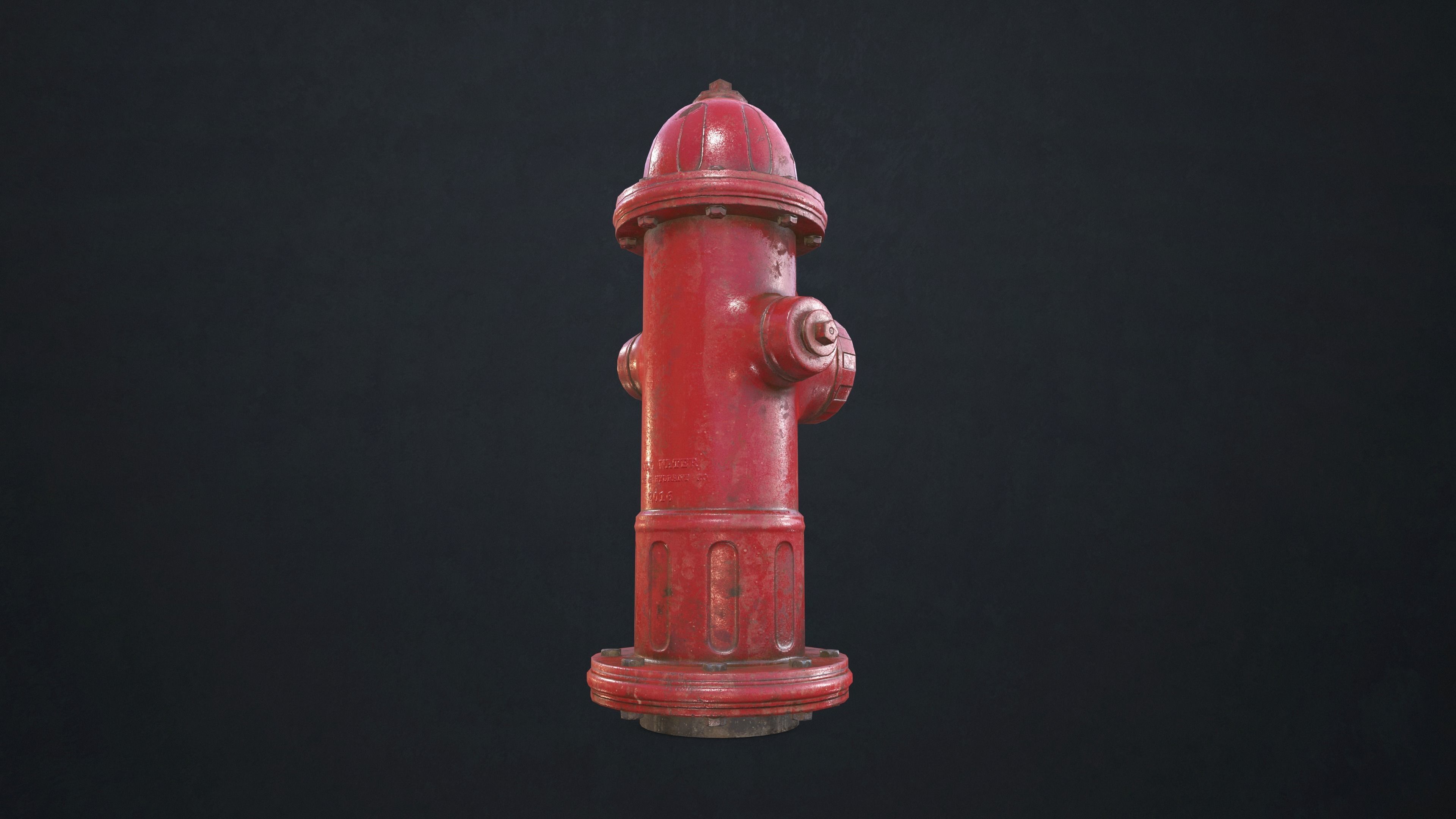 Fire Hydrant Low-poly 3D model_3