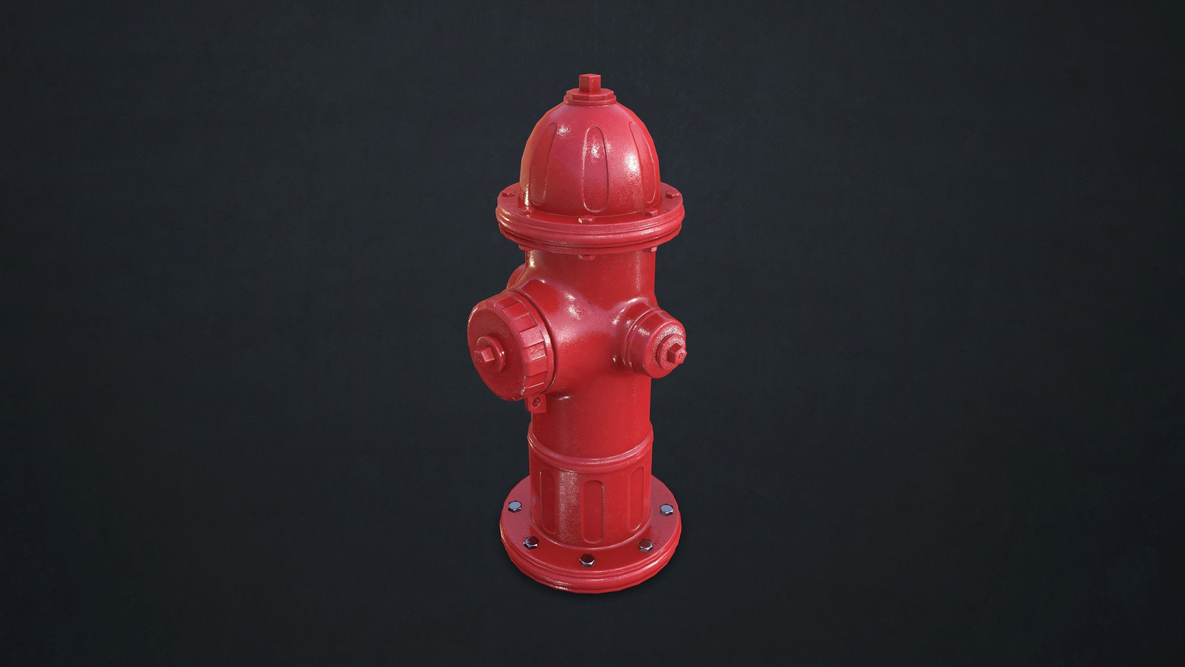 Fire Hydrant Low-poly 3D model_7