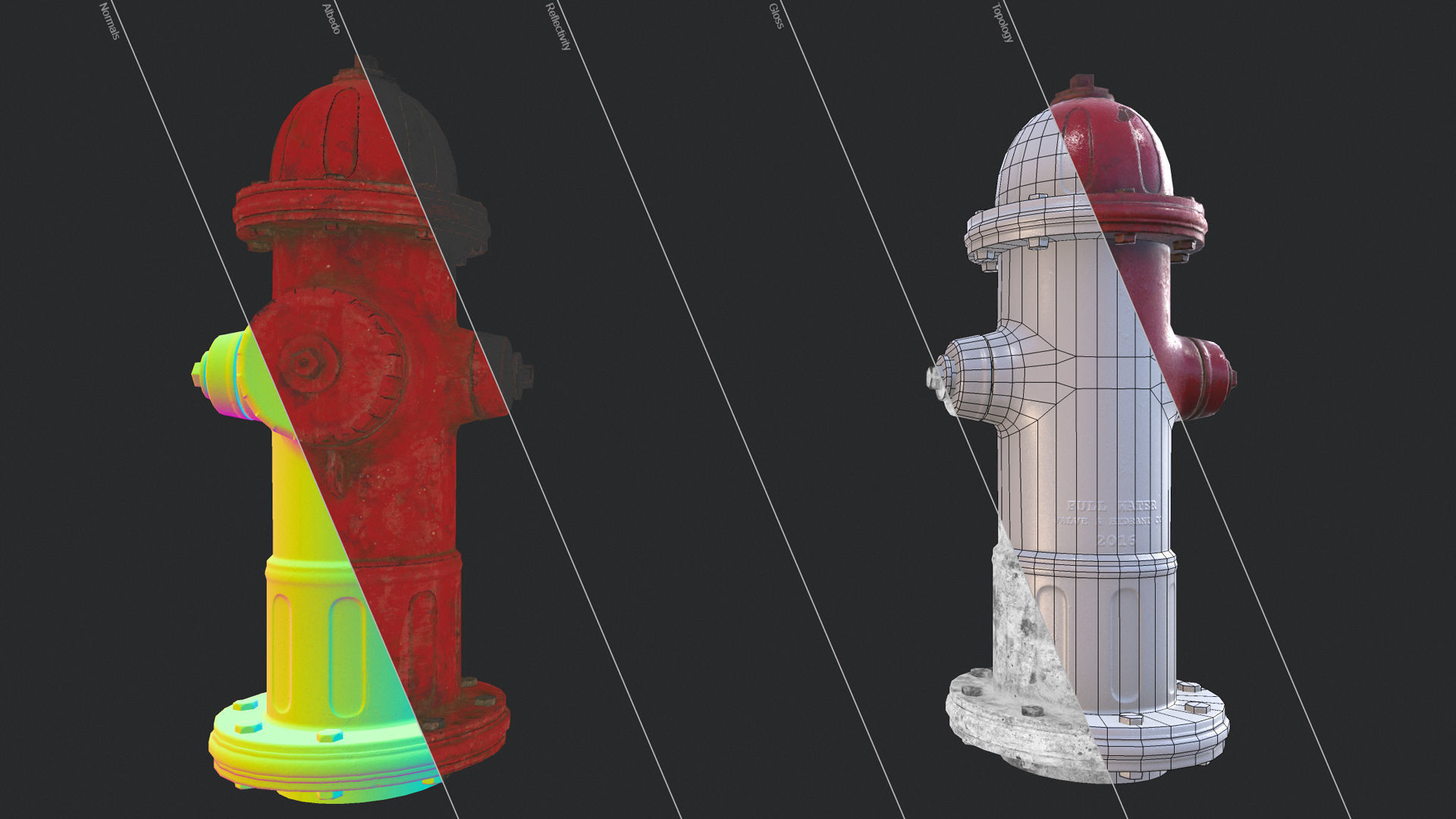 Fire Hydrant Low-poly 3D model_13