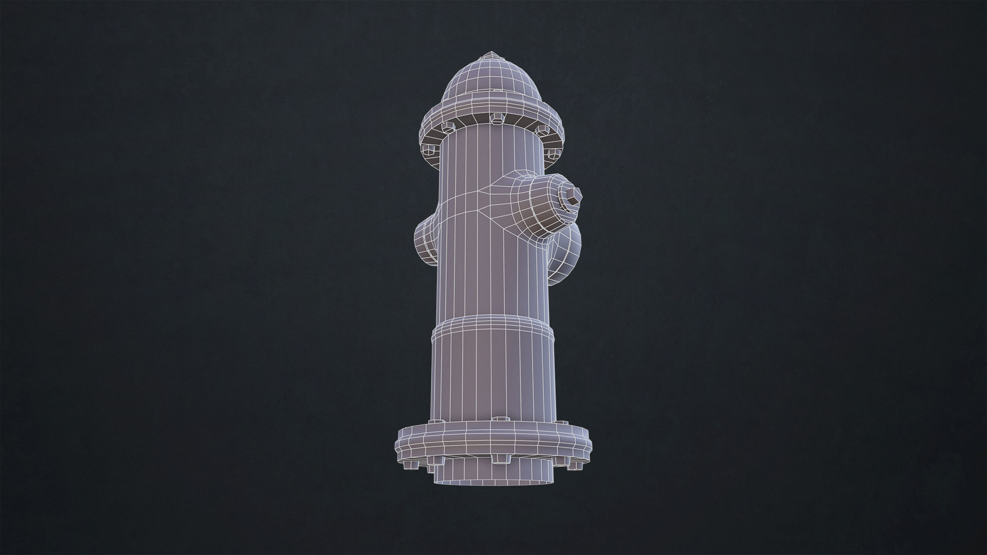 Fire Hydrant Low-poly 3D model_12