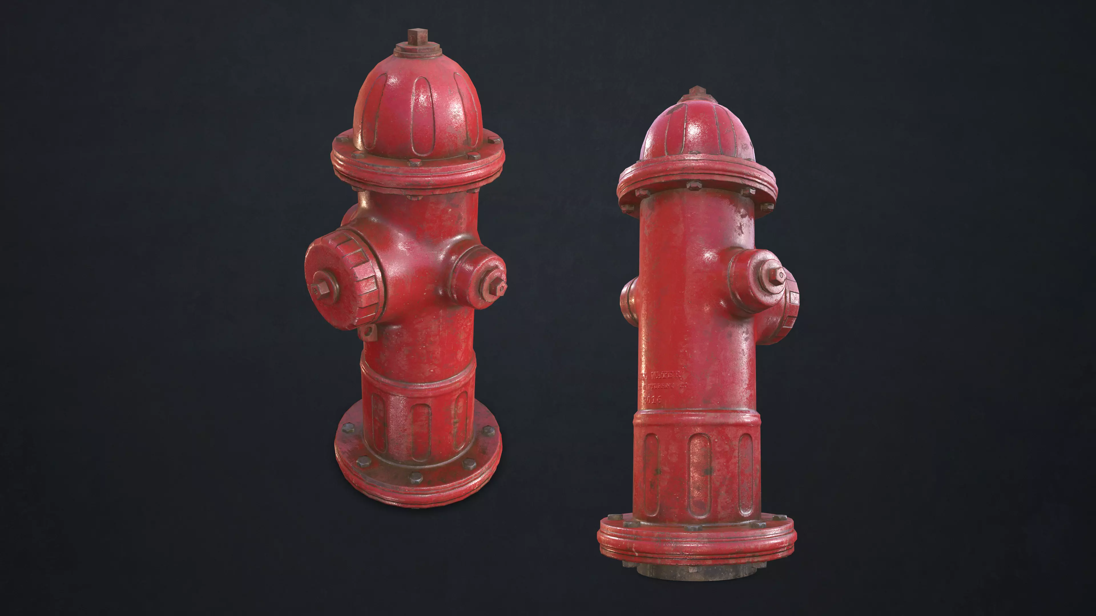 Fire Hydrant Low-poly 3D model_0