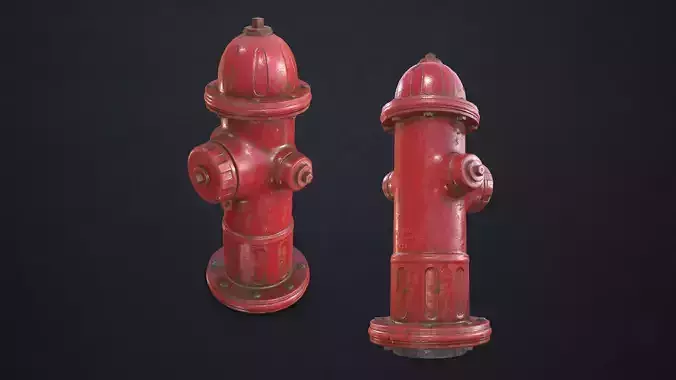 Fire Hydrant Low-poly 3D model