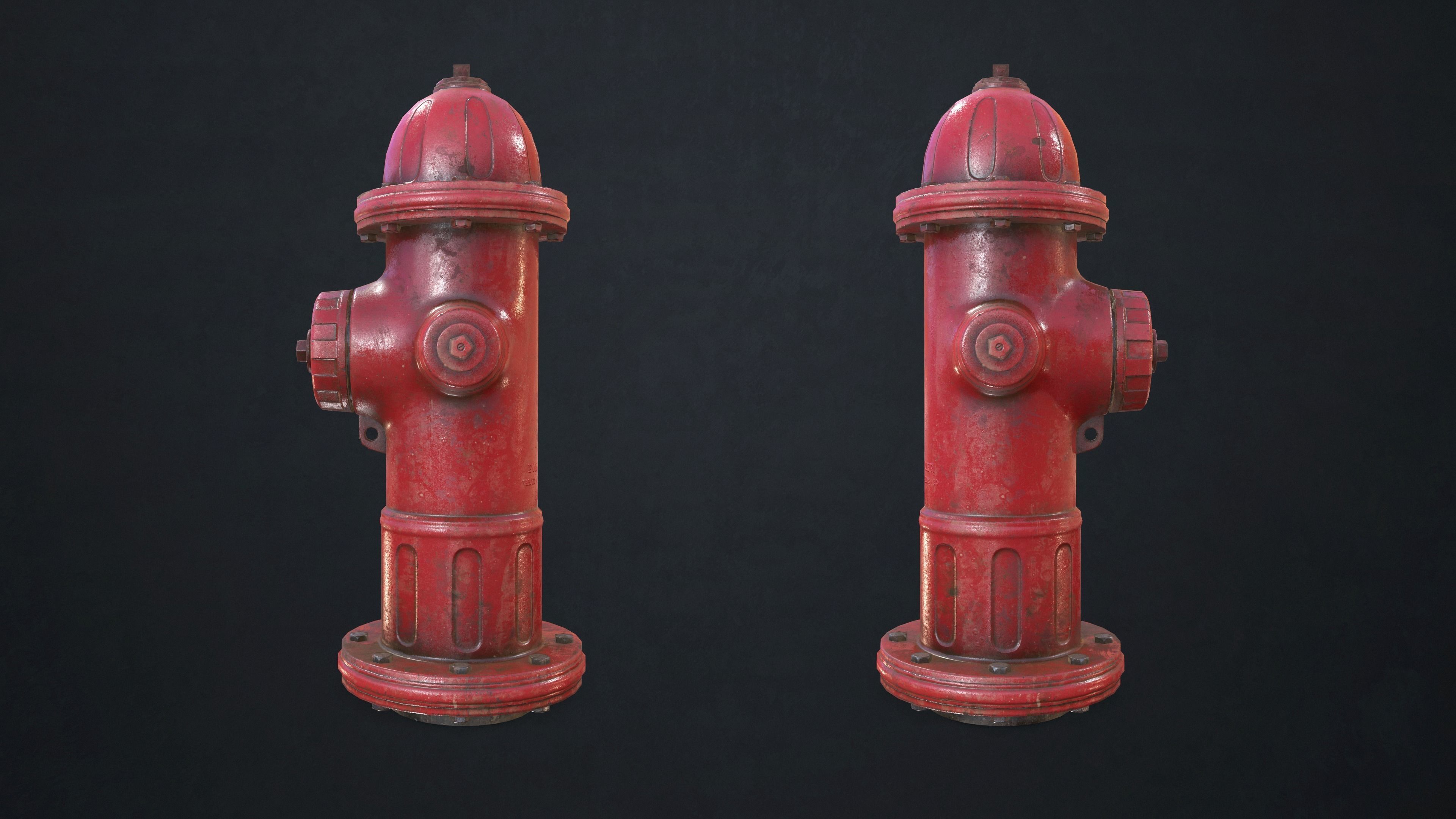 Fire Hydrant Low-poly 3D model_5