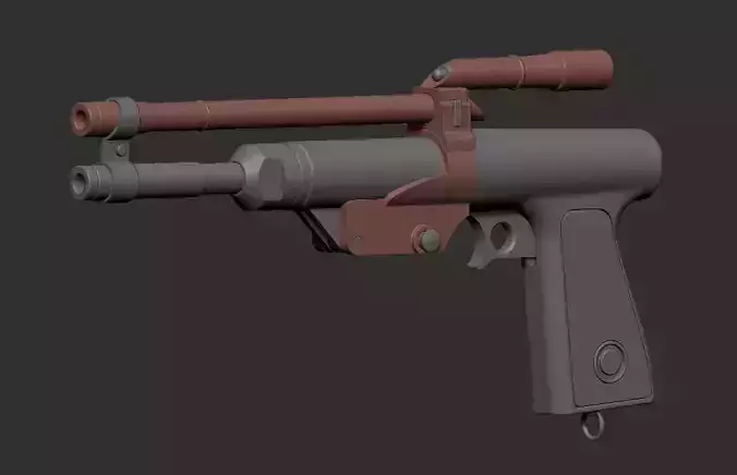 Boba Fett  hand blaster pistol in Mandalorian 3d print model