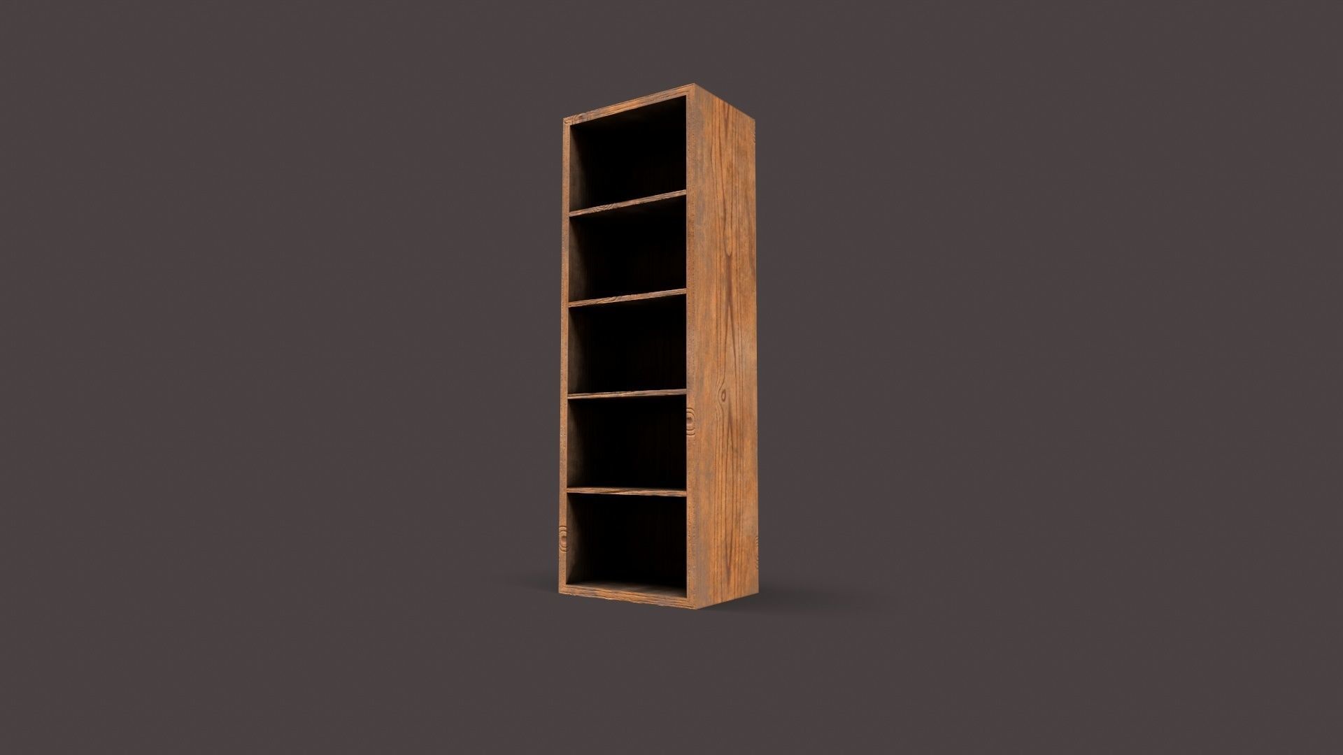 wood Bookshelf Low-poly 3D model_6