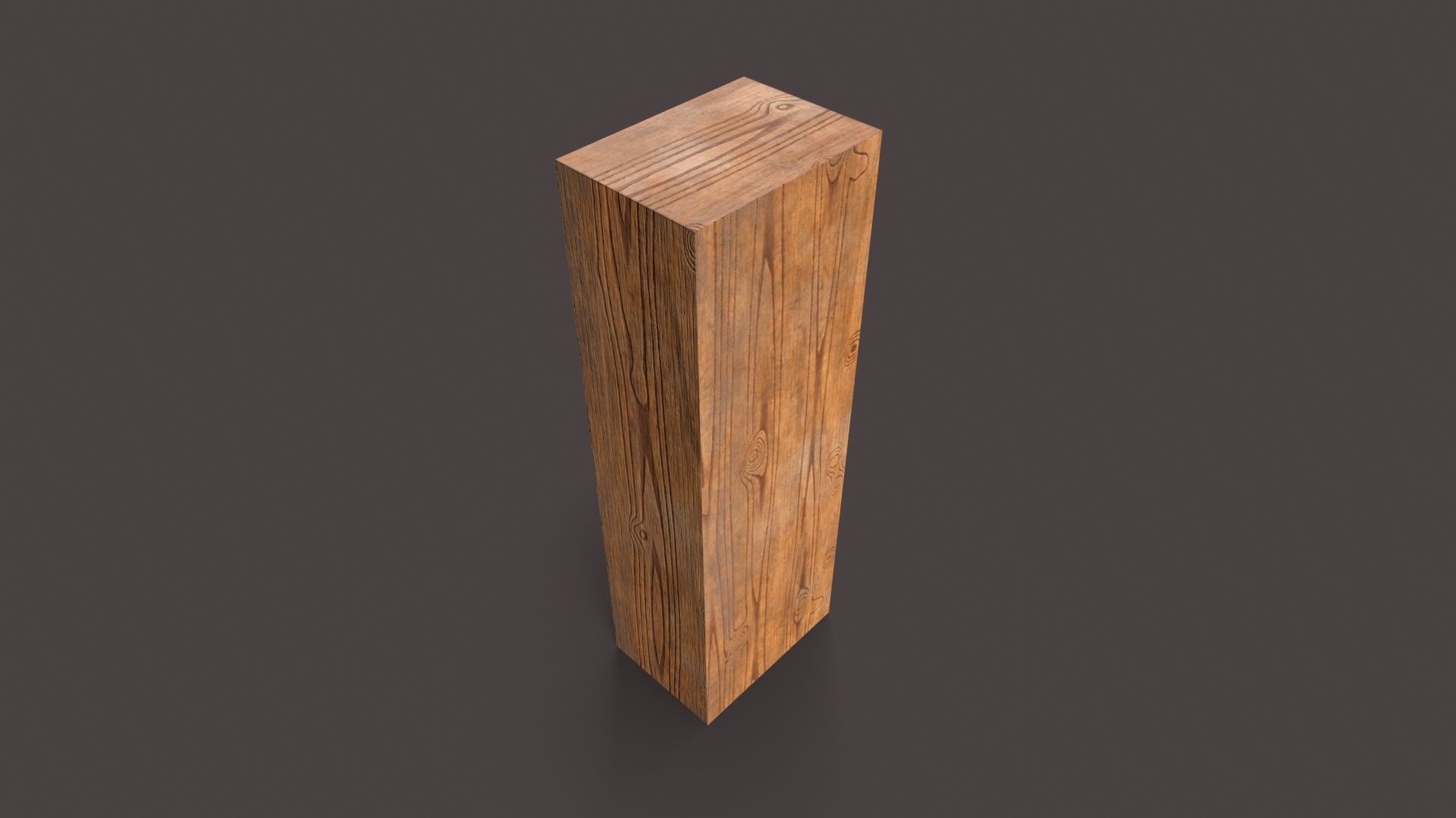 wood Bookshelf Low-poly 3D model_5