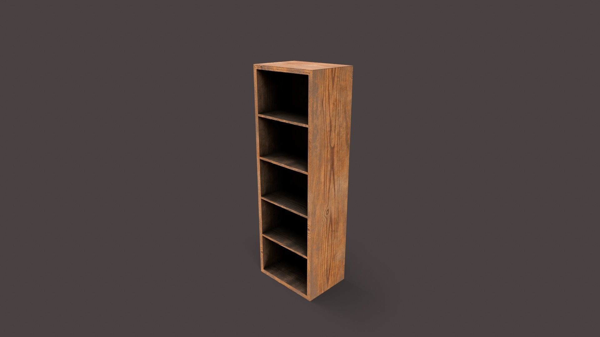 wood Bookshelf Low-poly 3D model_3