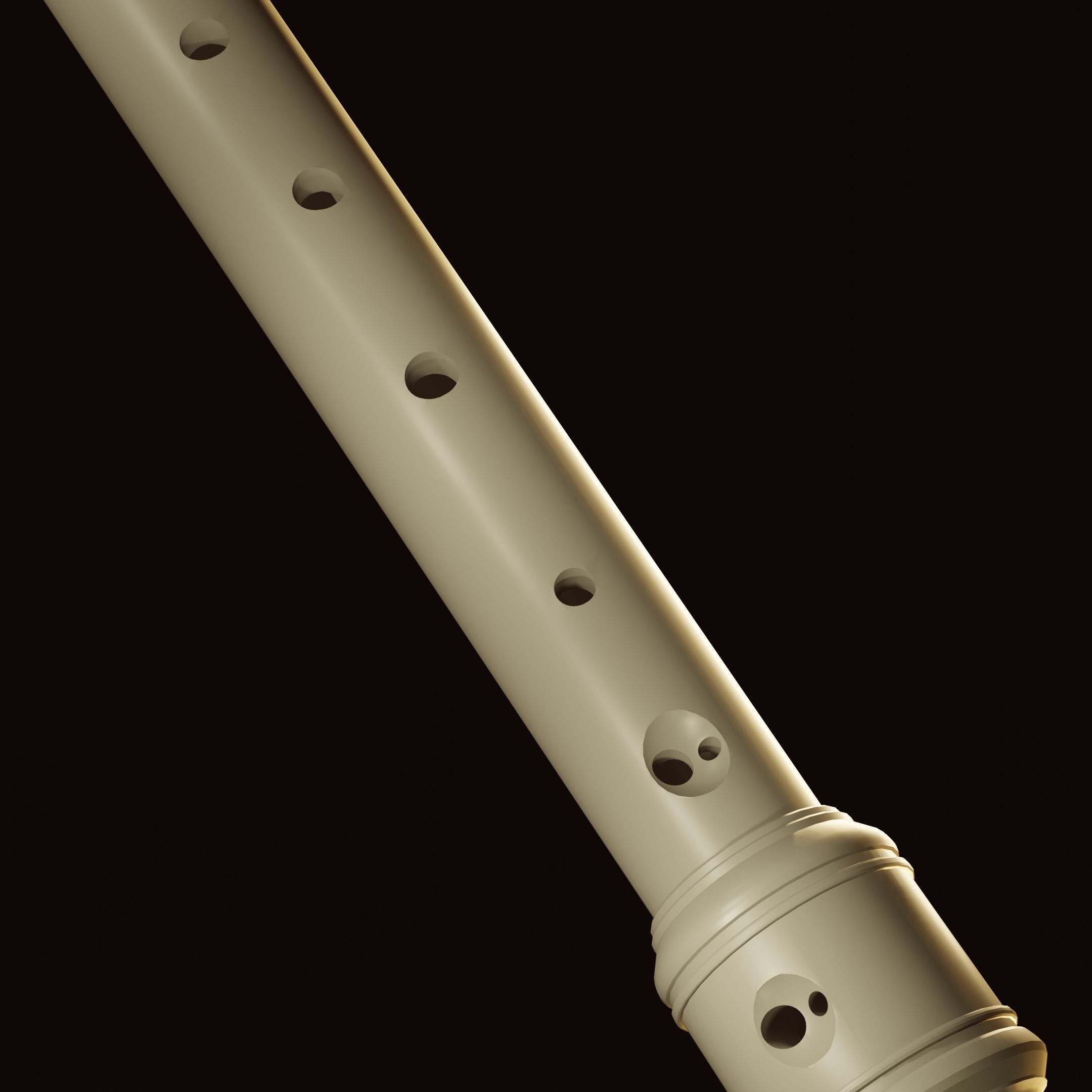 Recorder Flute  3D model_2
