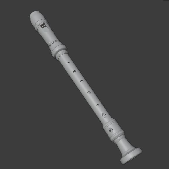 Recorder Flute  3D model_4