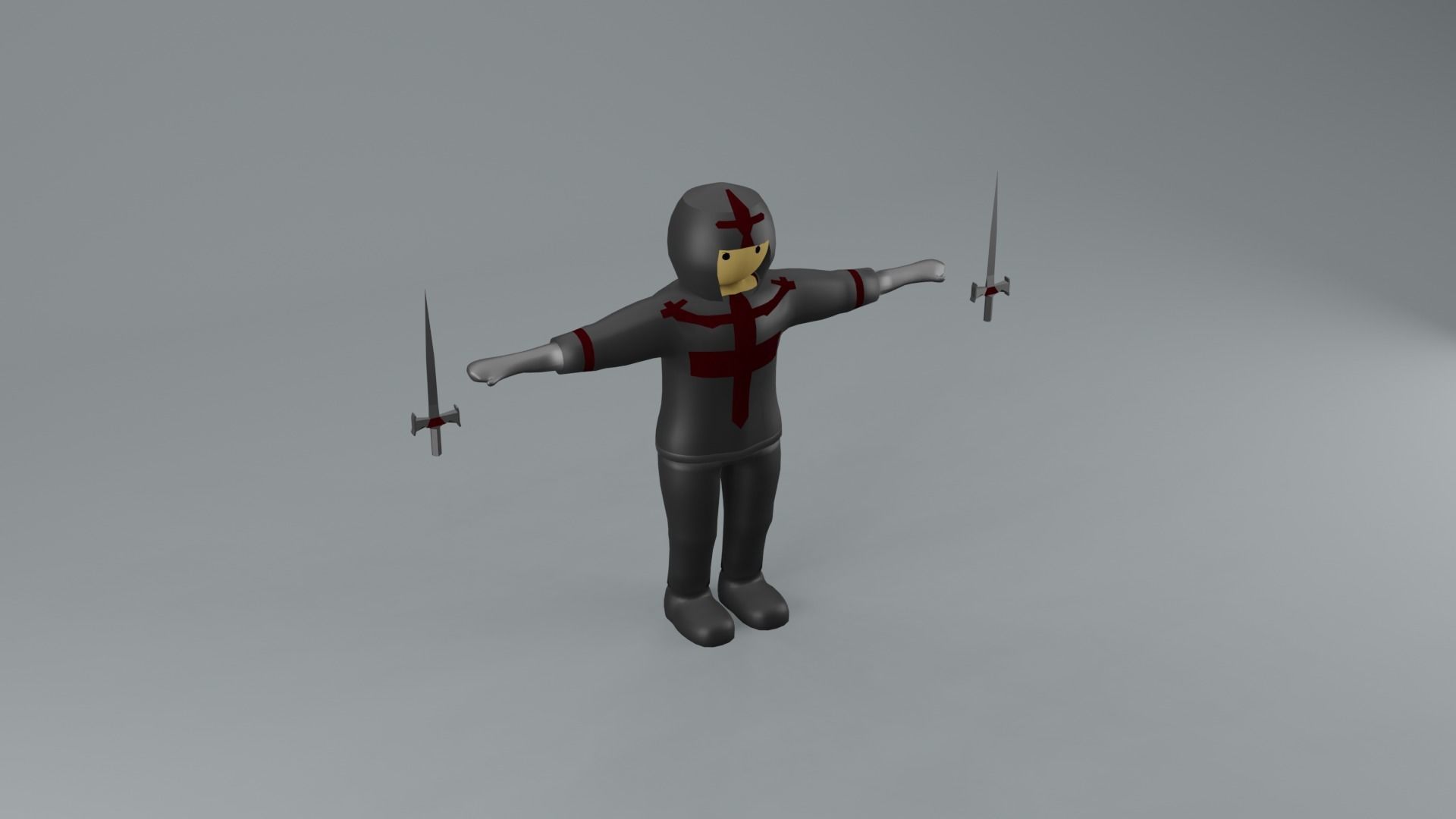 set of templar knights Low-poly 3D model_18