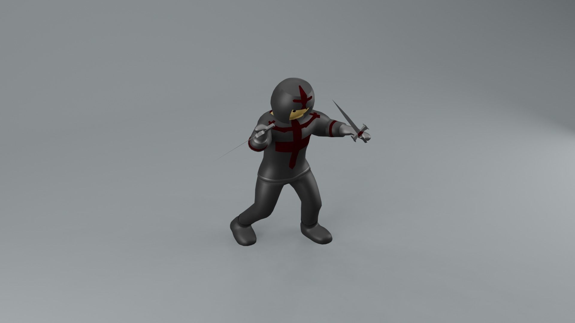set of templar knights Low-poly 3D model_21