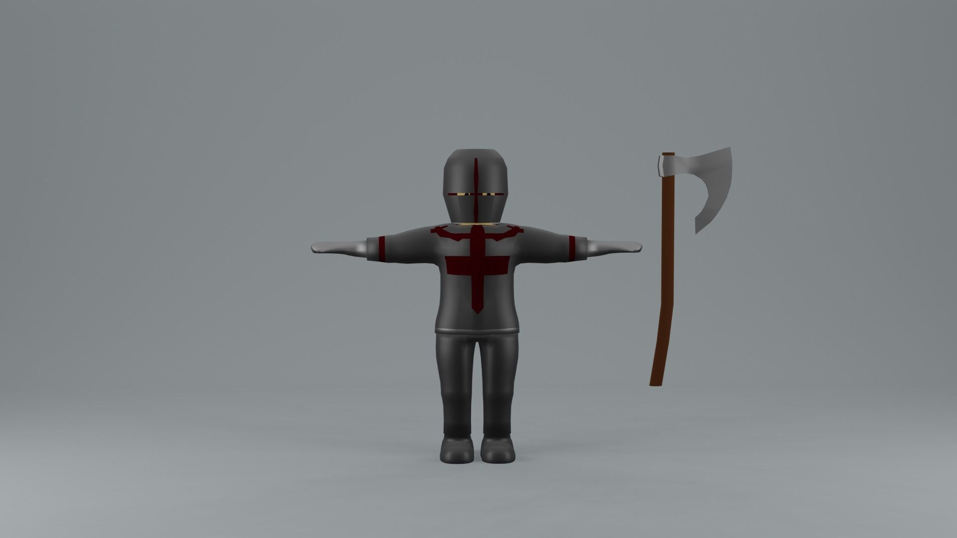 set of templar knights Low-poly 3D model_16