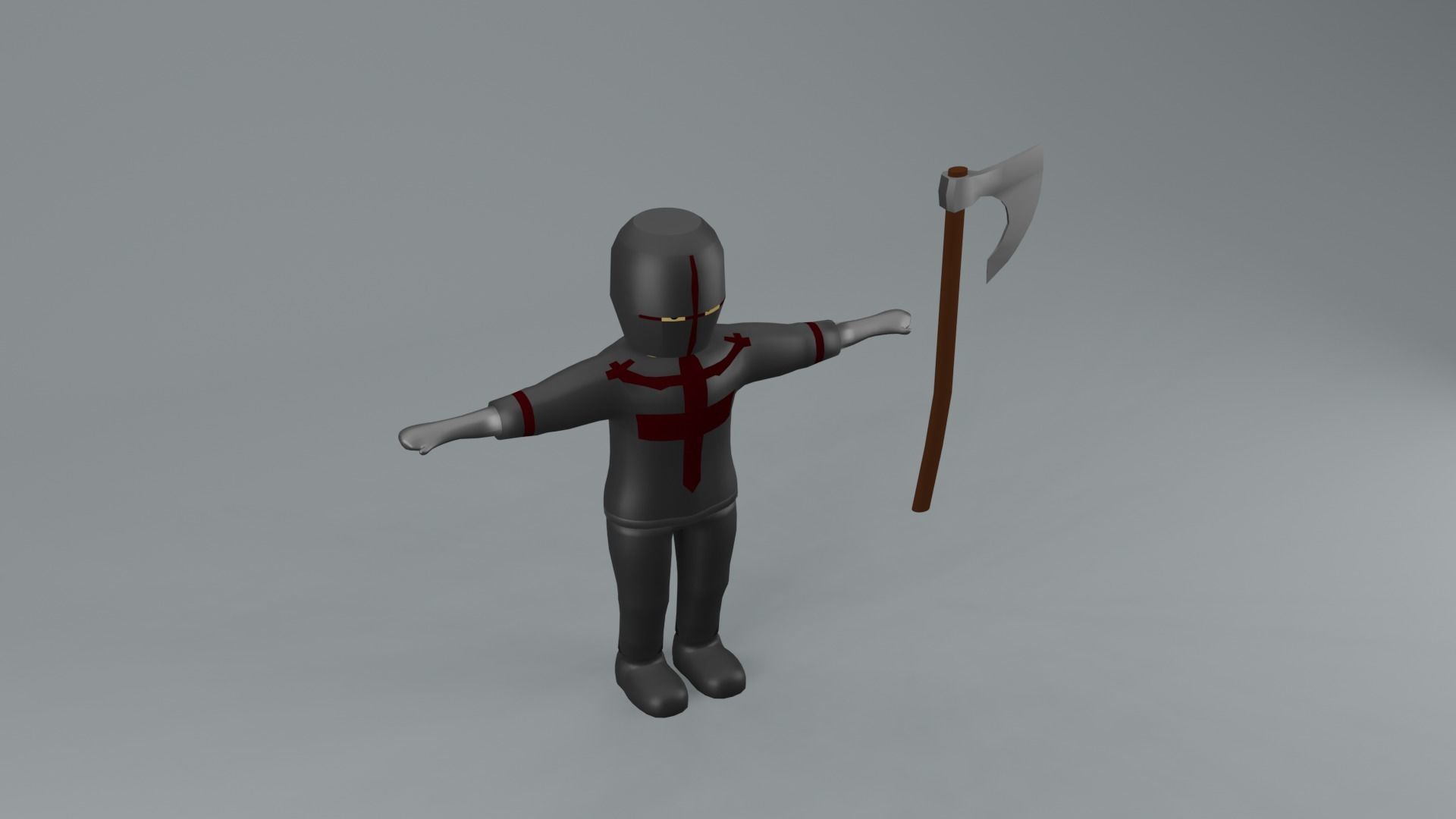 set of templar knights Low-poly 3D model_15