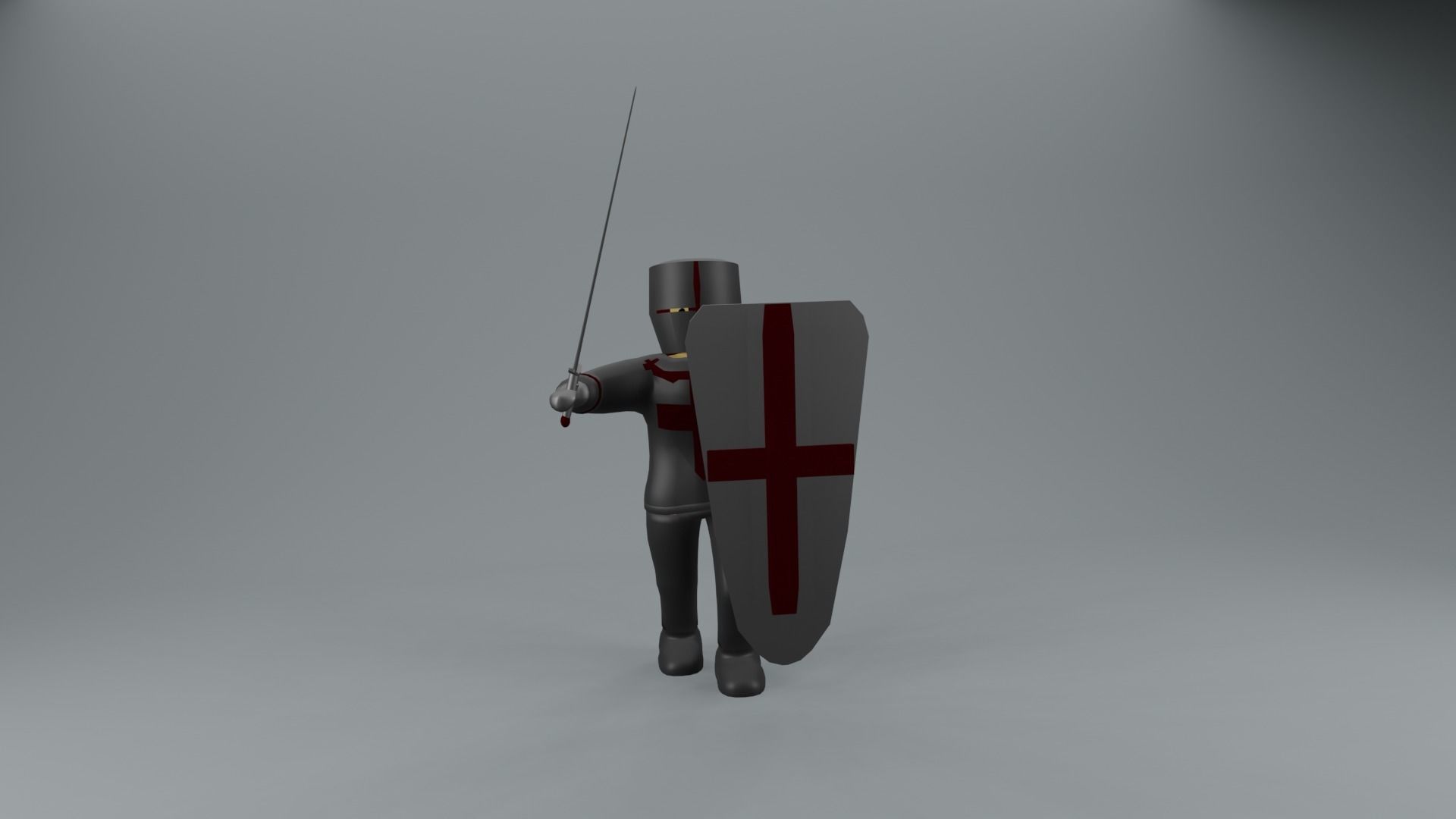 set of templar knights Low-poly 3D model_9