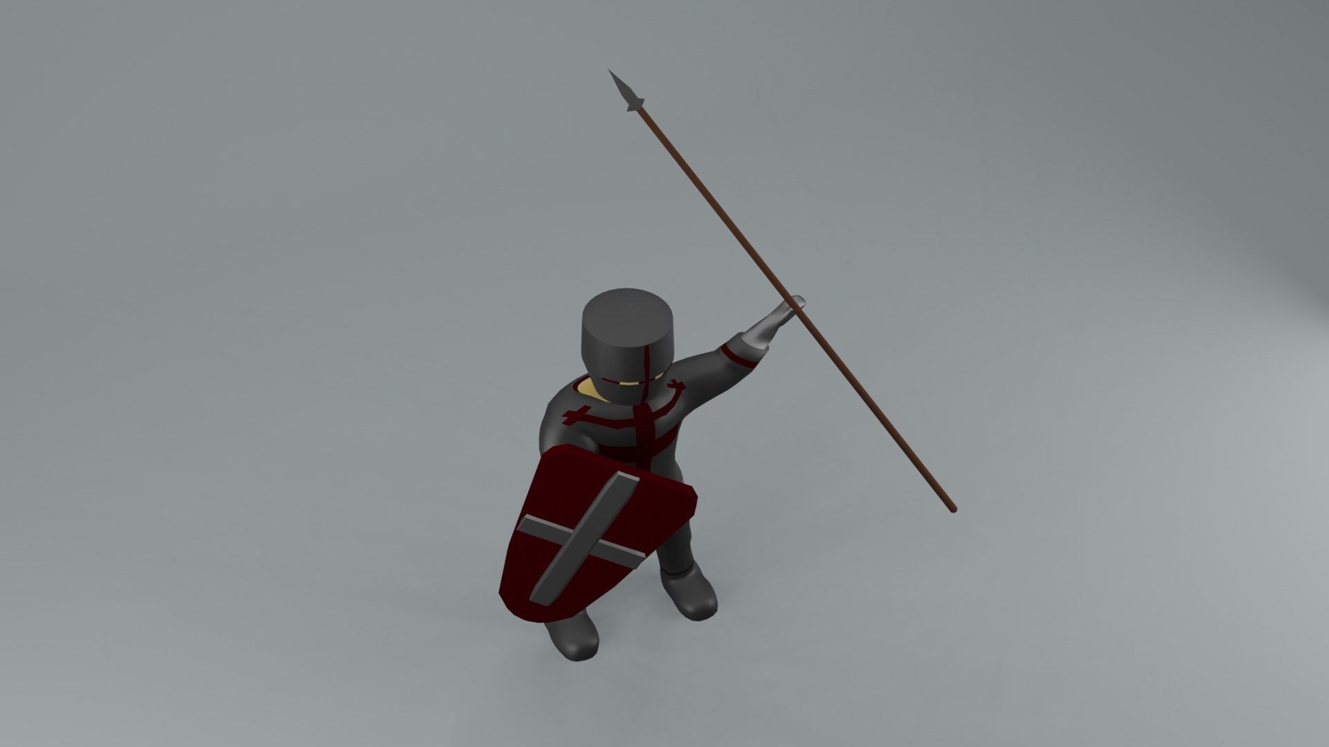 set of templar knights Low-poly 3D model_13