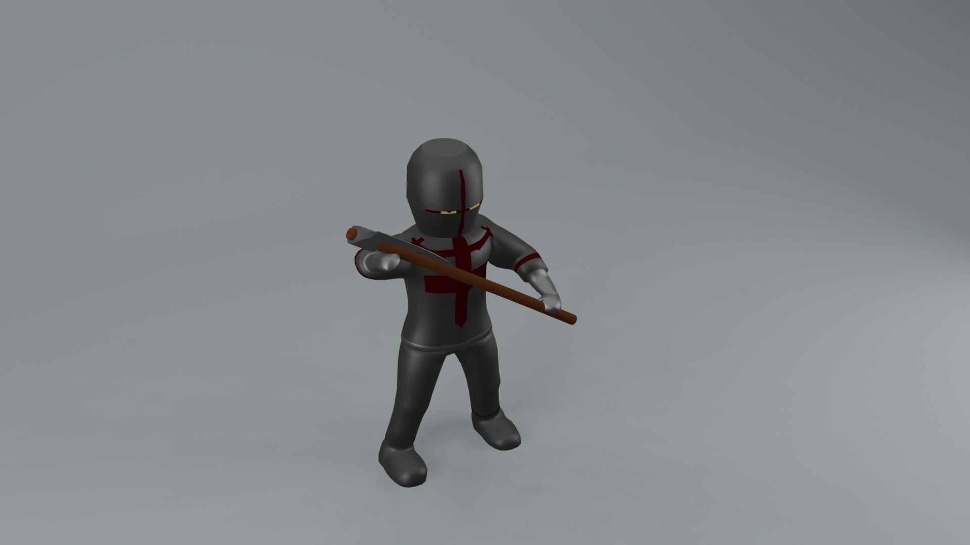 set of templar knights Low-poly 3D model_17