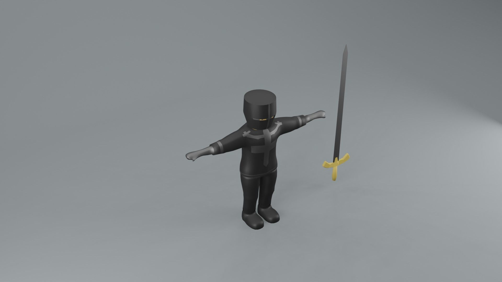 set of templar knights Low-poly 3D model_23