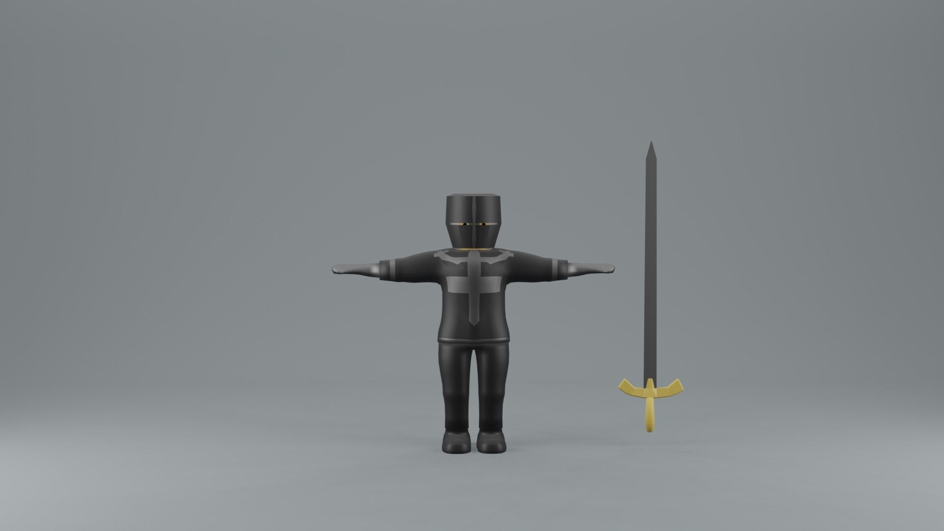 set of templar knights Low-poly 3D model_22