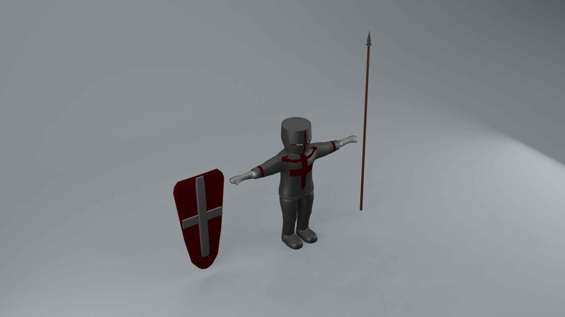 set of templar knights Low-poly 3D model_12