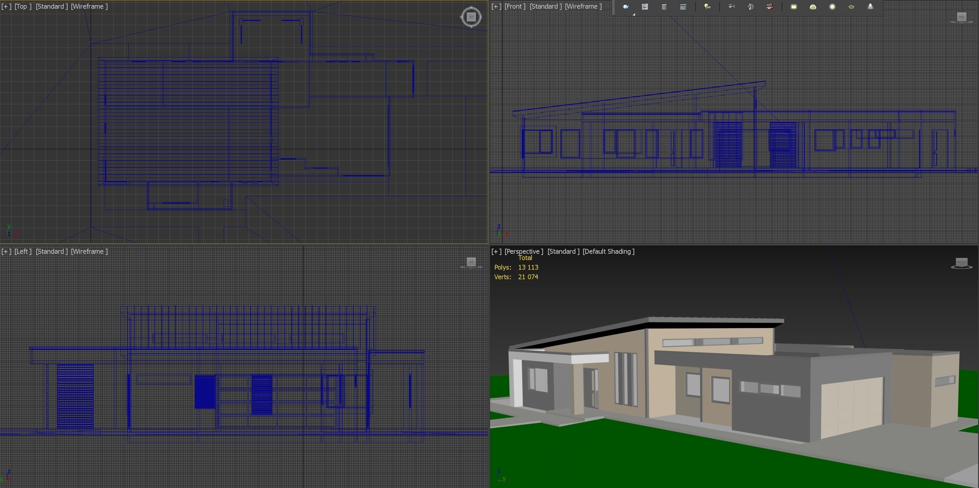 Modern House - Rusty Low-poly 3D model_3