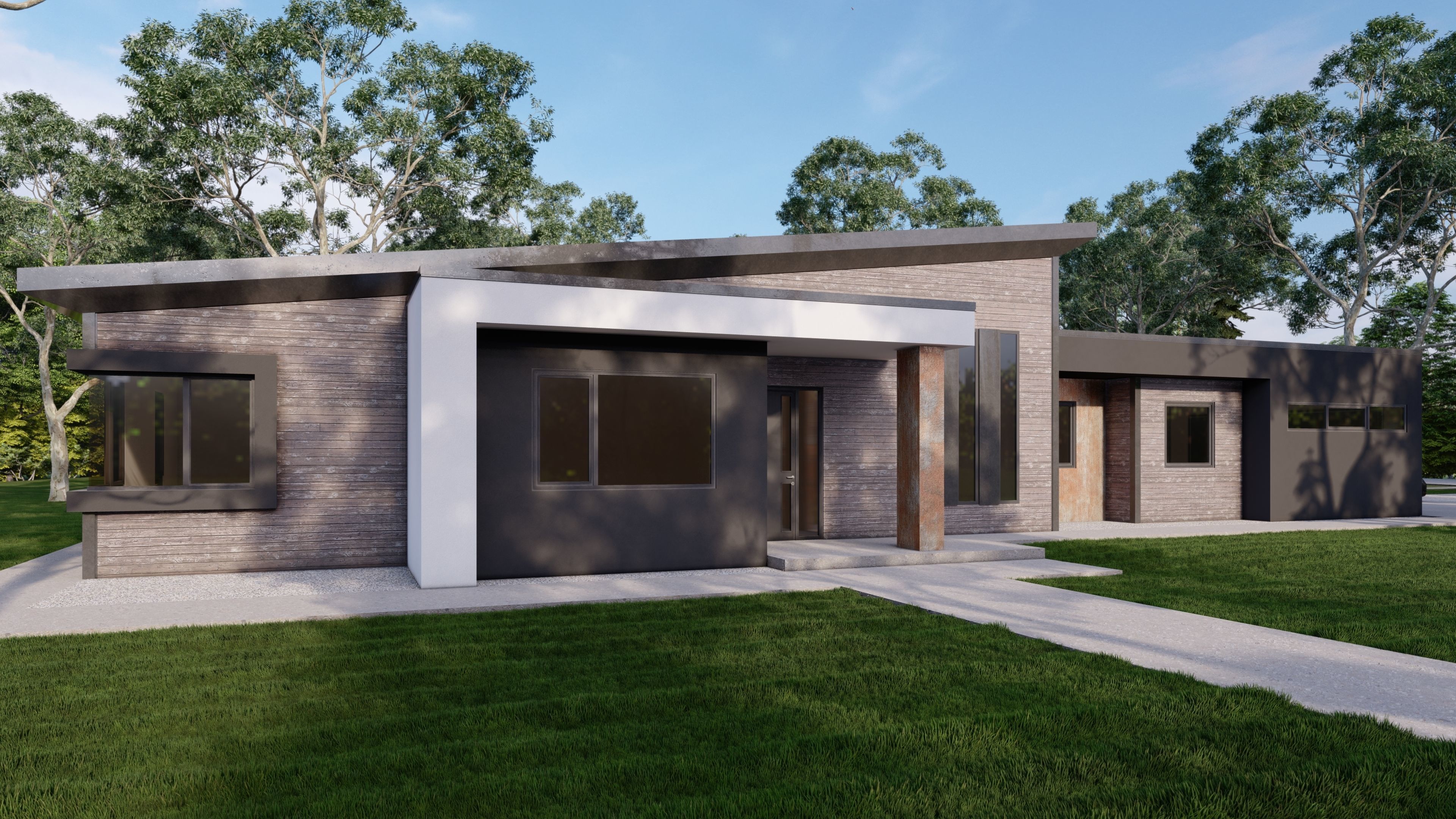 Modern House - Rusty Low-poly 3D model_8