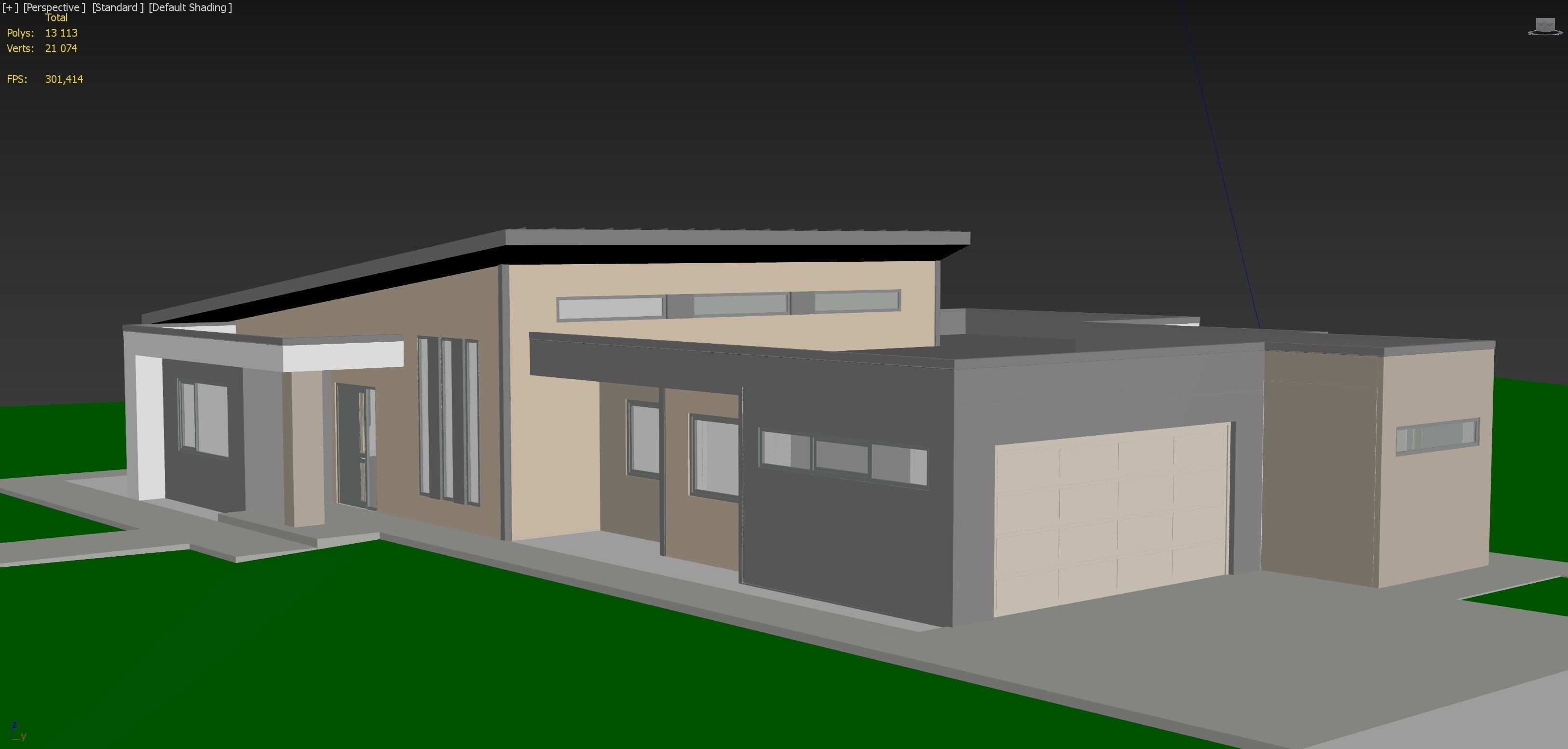 Modern House - Rusty Low-poly 3D model_4