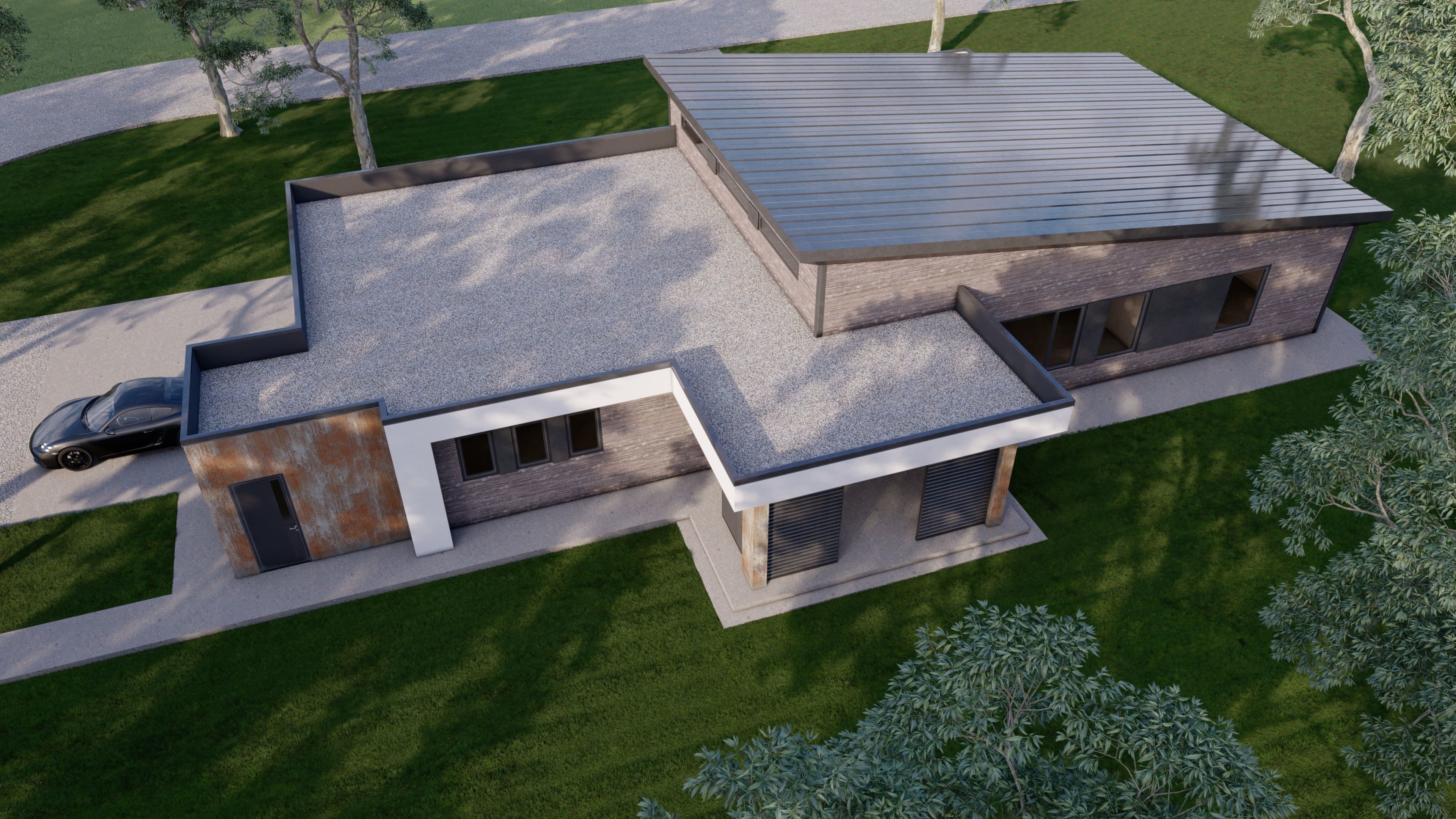 Modern House - Rusty Low-poly 3D model_10