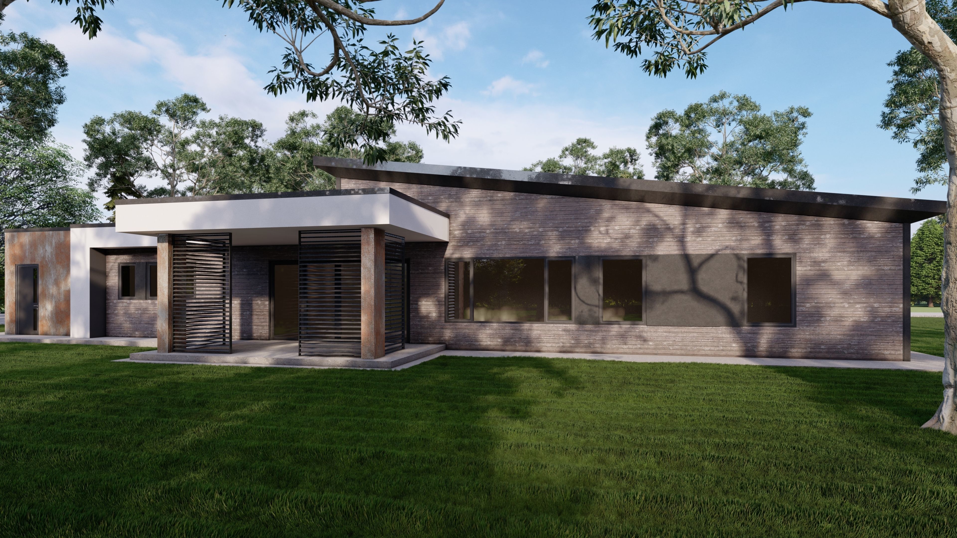 Modern House - Rusty Low-poly 3D model_6