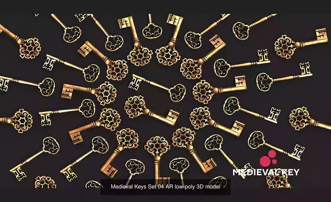 Medieval Keys Sets 01-05 AR low-poly 3D model 3D Model Collection