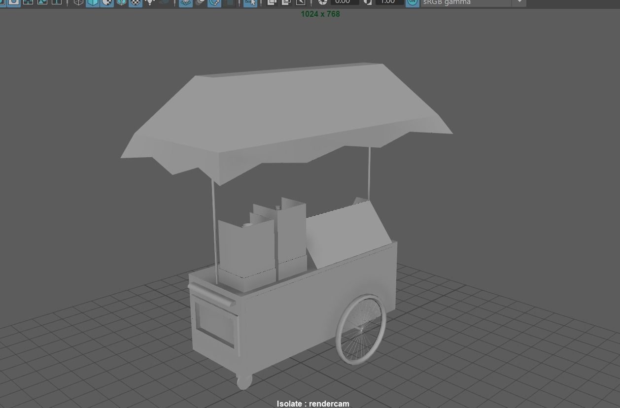 ice-cream shop Low-poly 3D model_12