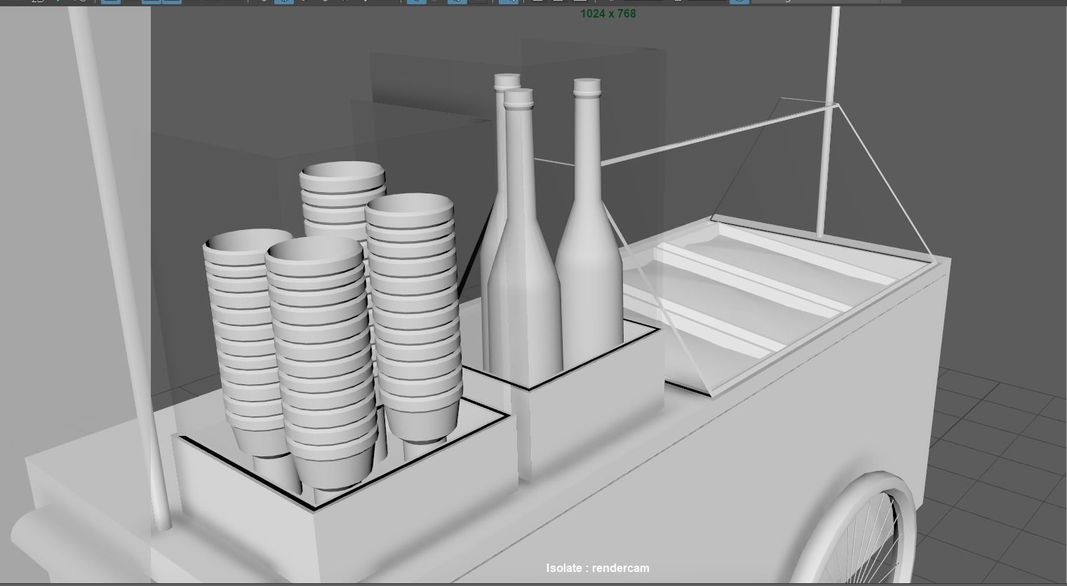 ice-cream shop Low-poly 3D model_4