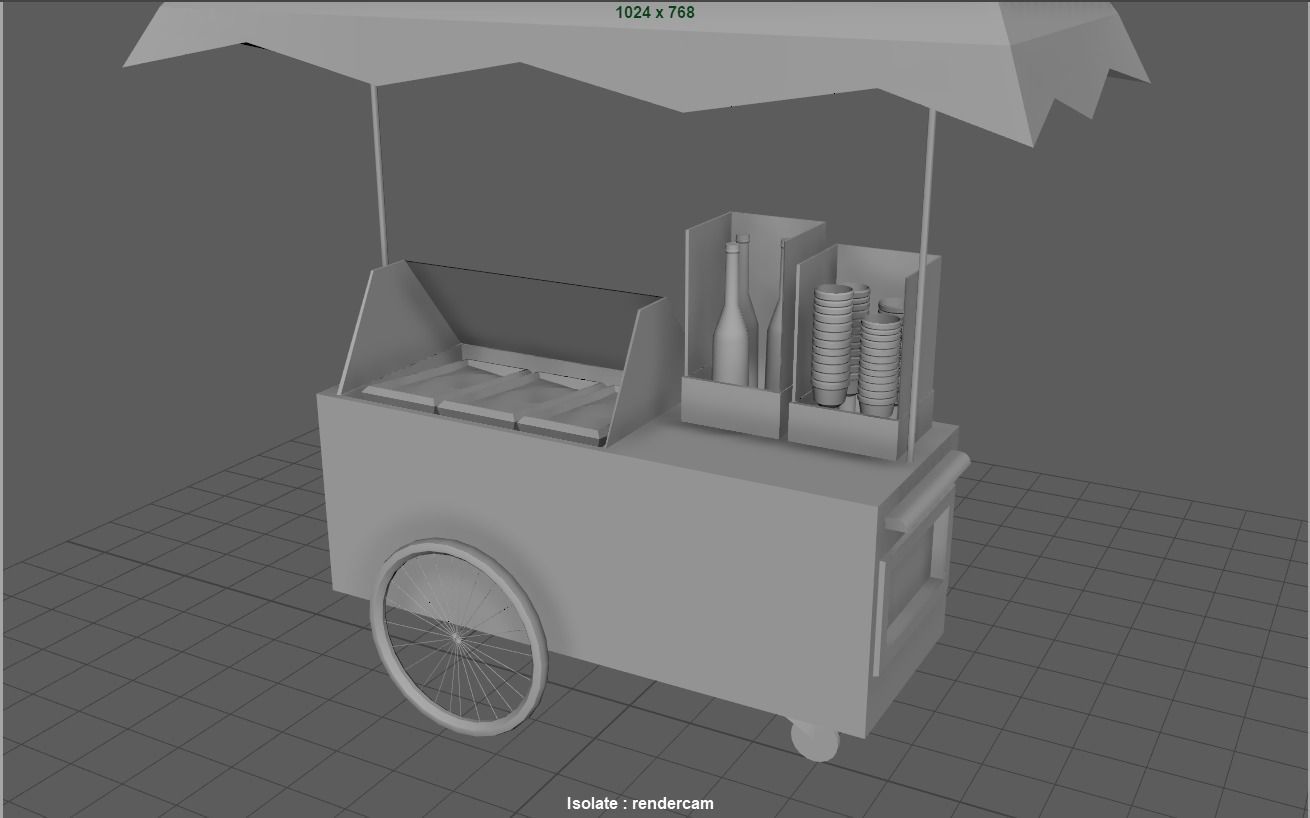 ice-cream shop Low-poly 3D model_13