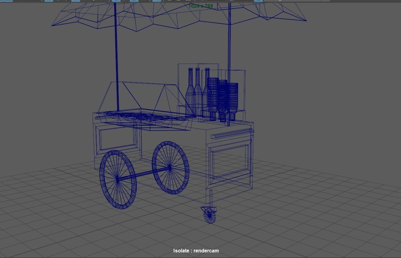 ice-cream shop Low-poly 3D model_11