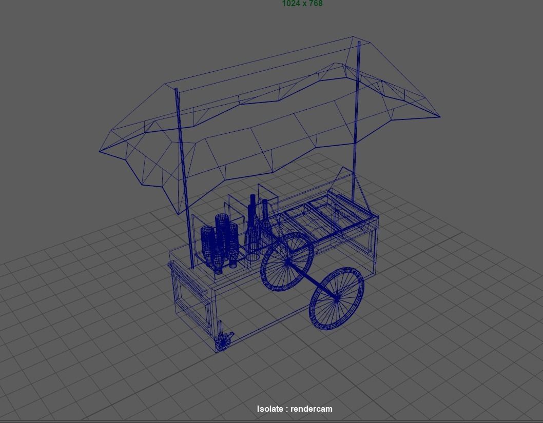 ice-cream shop Low-poly 3D model_10