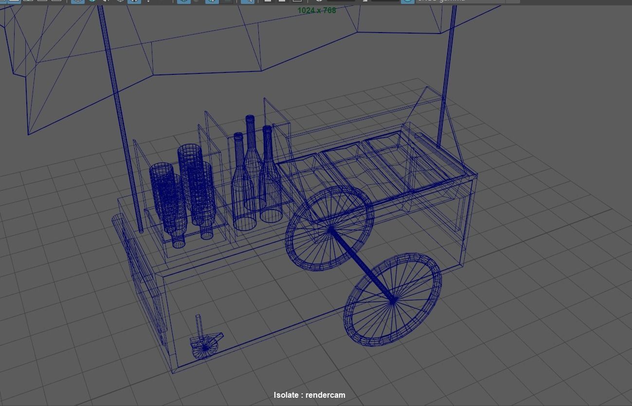 ice-cream shop Low-poly 3D model_9