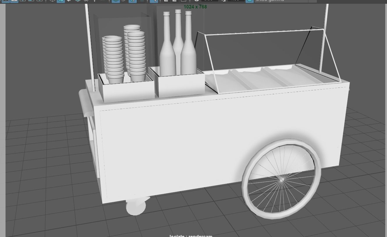 ice-cream shop Low-poly 3D model_5