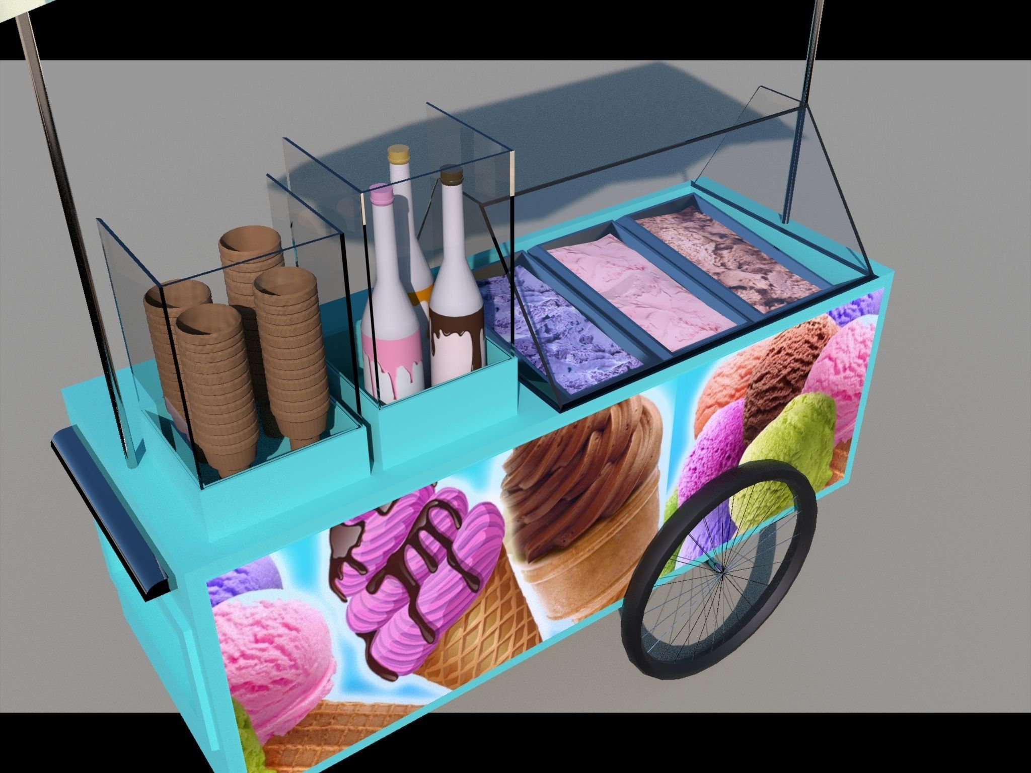 ice-cream shop Low-poly 3D model_1