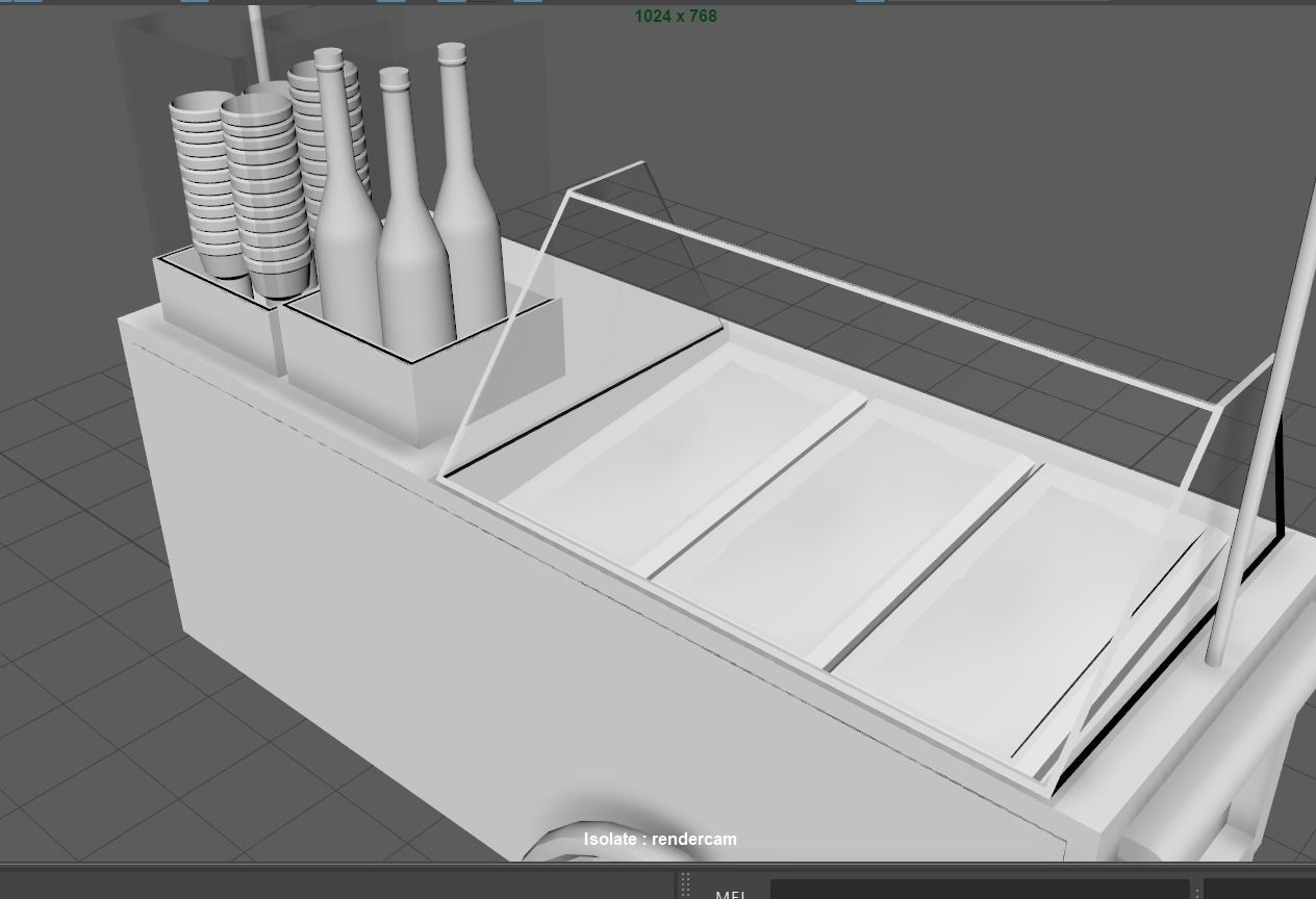 ice-cream shop Low-poly 3D model_2