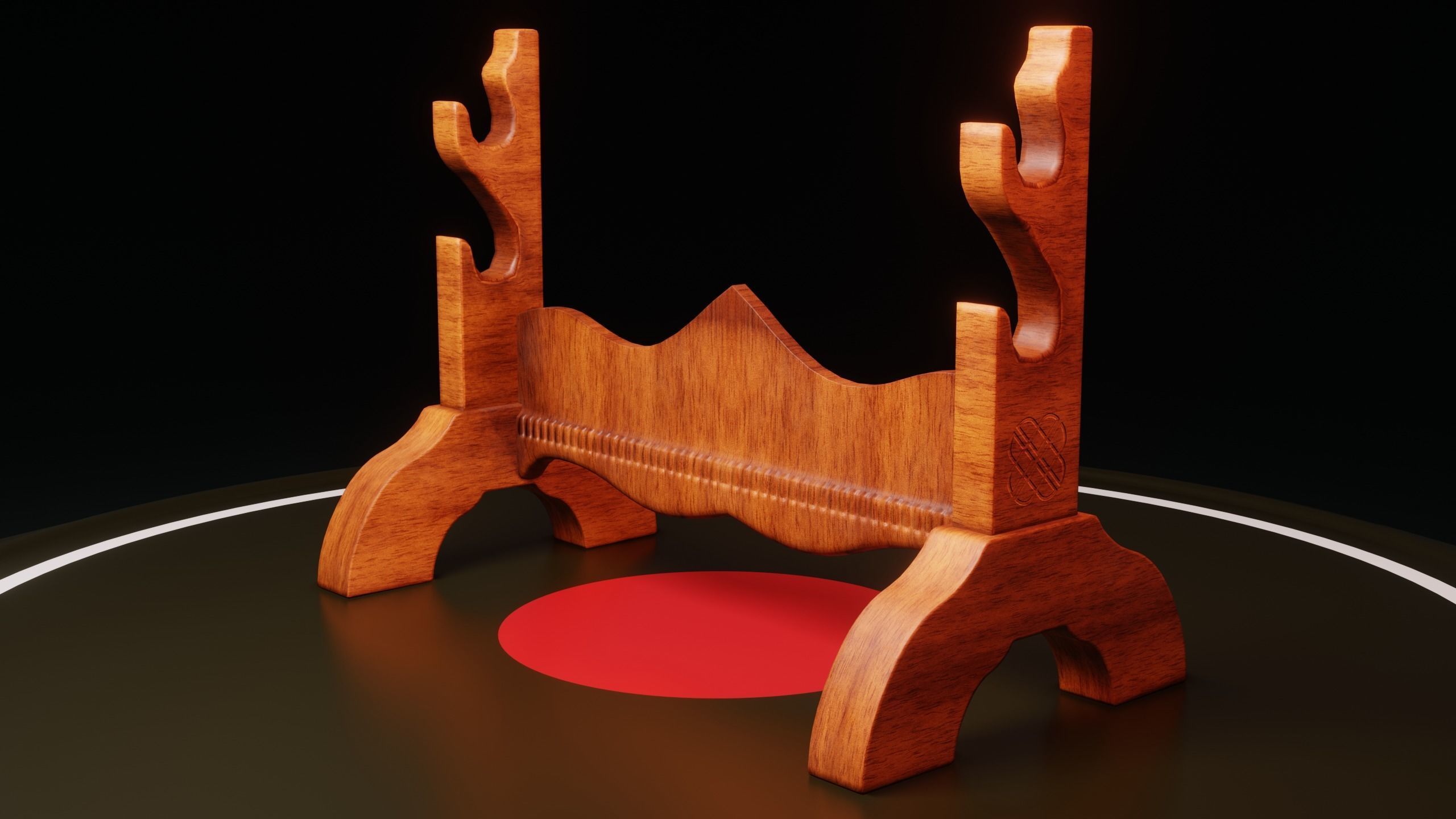 Katana two samurai swords Low-poly 3D model_2